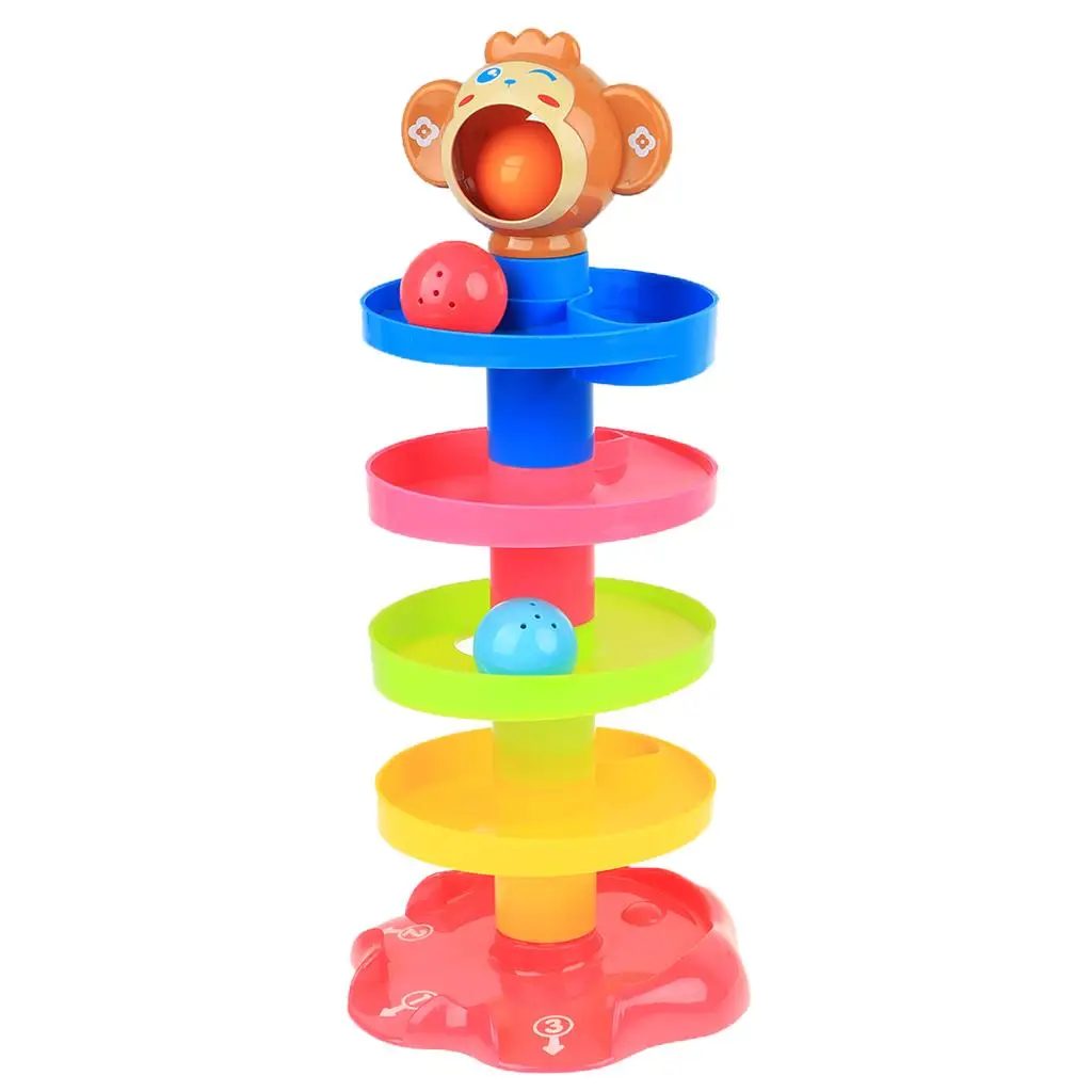 baby Developmental Stack Layers  Ramp Rolling Ball Toy Playset