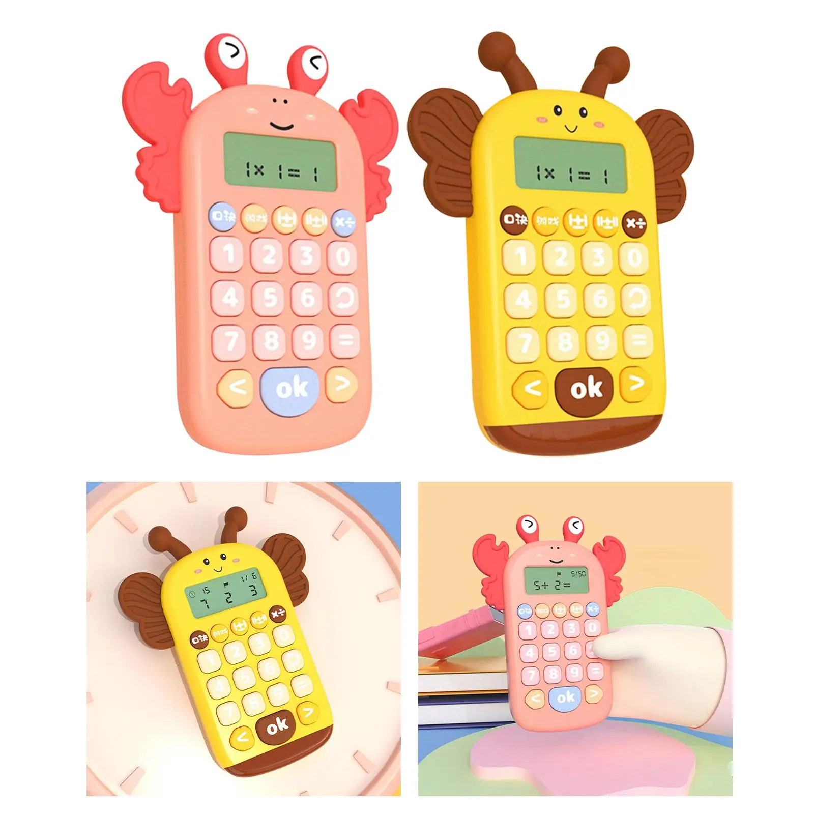 Portable Math Calculators Early Math Addition Subtraction Multiplication Division for Classroom, Student, School, Students Gifts