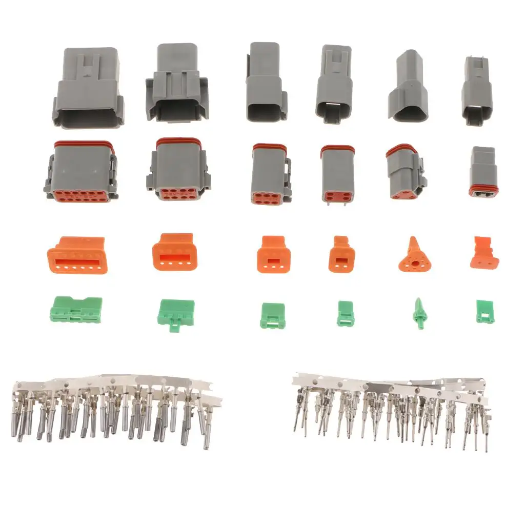 6 Kit 2 3 4 6 8 DT Series 12 Pin Connector Gray Socket IP67 Waterproof