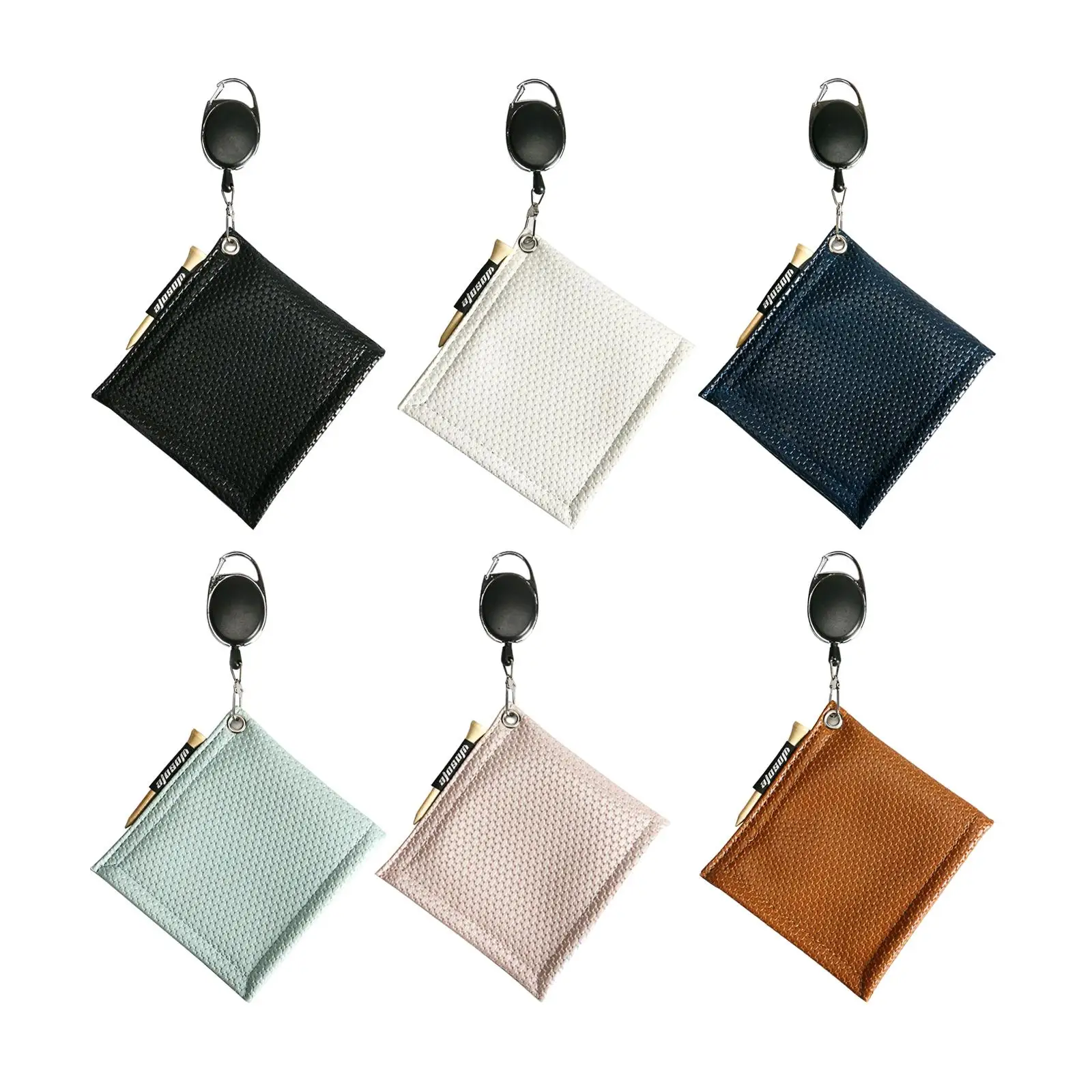 Golf Ball Cleaning Towels, Cleaner Golf Club Head Wiping Cloth with Retractable Keychain Buckle Golf Ball Wipe for Golf Course