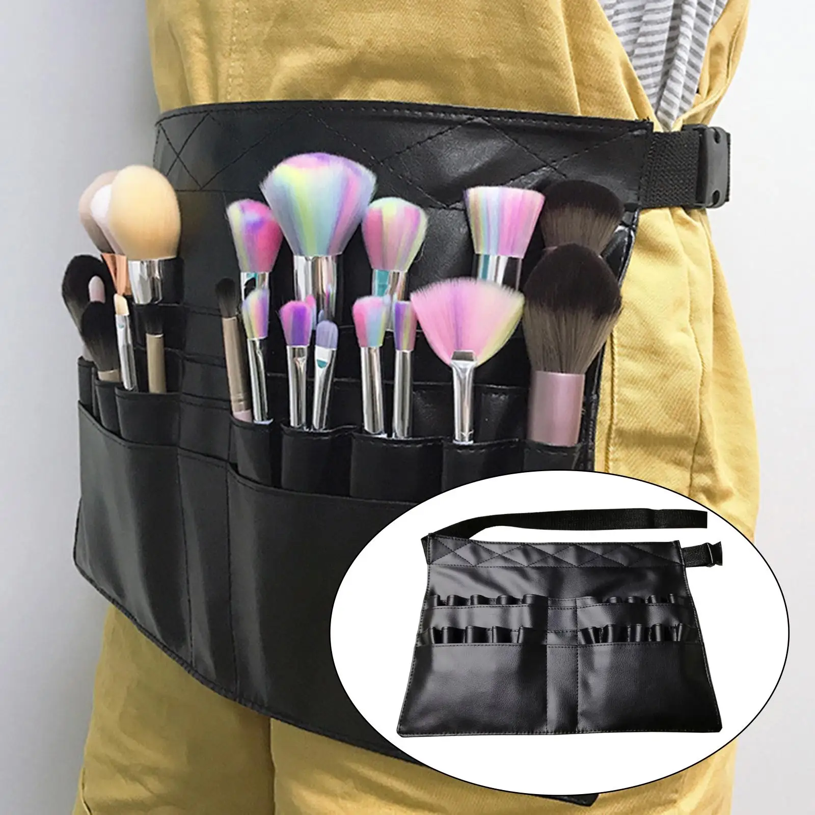 Makeup Brush Bag Foldable Portable Professional Adjustable Organizer for Artist (Without Brush)