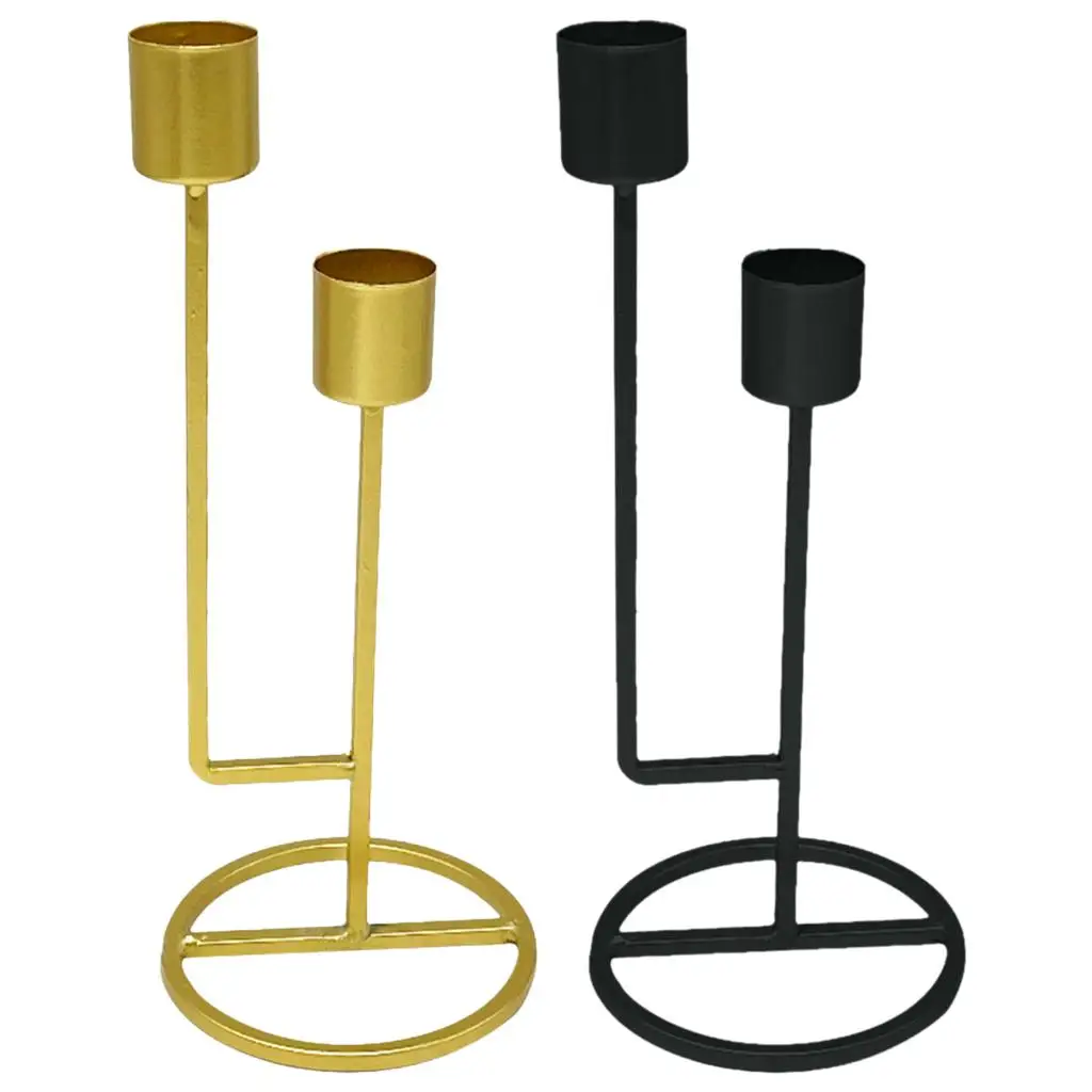 Modern Metal Candelabra Pillar Candle Holder Candlestick Stand Table Dining Room Candlelight Dinner Ornament