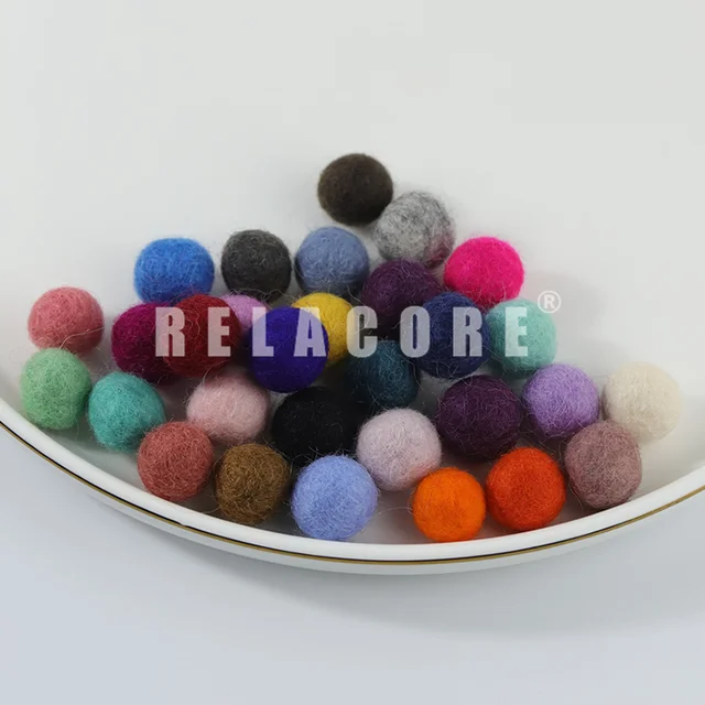 50pcs/lot 1.0cm/1.2cm/1.5cm/2cm/3cm Wool Felt Balls Round Wool Felt Balls  Pom Poms Mixed Color Wholesale 26 Colors - Felt - AliExpress