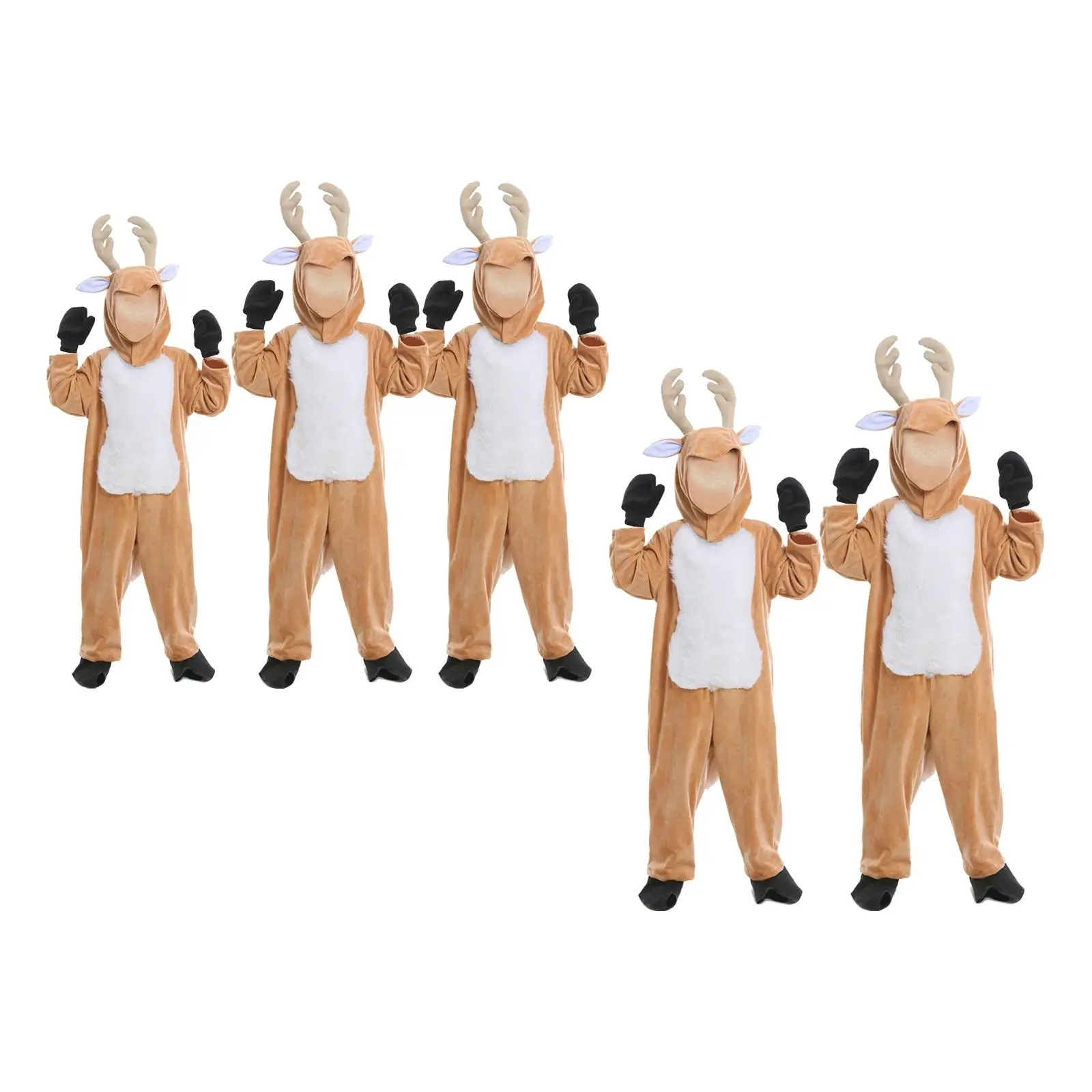 Christmas Costume Jumpsuit Men Women Kids Photo Props Reindeer Costume for Fancy Dress Cosplay Party Stage Performance Festival