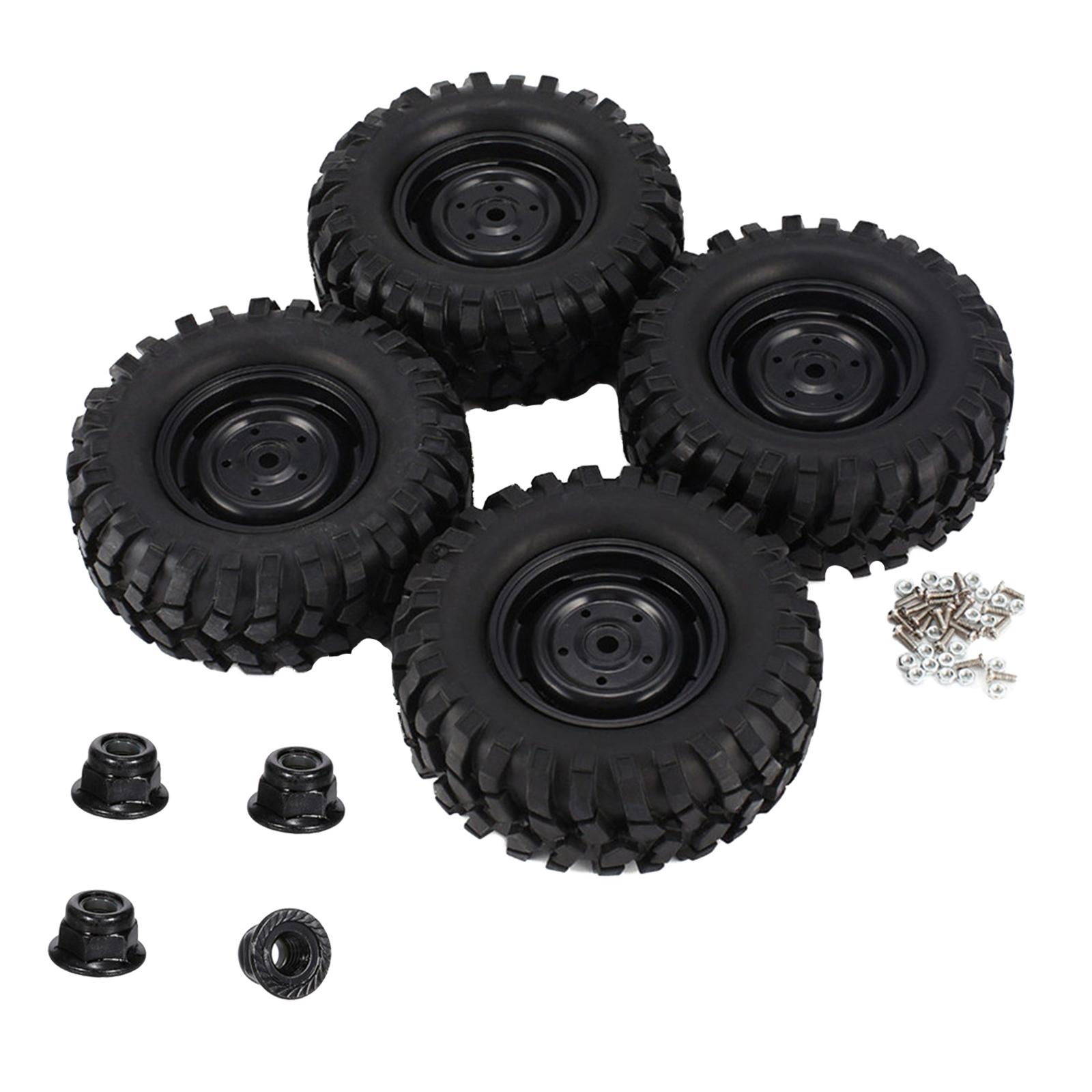 4Pcs Wheel Tires with  Screw Nuts Upgrade for HSP 1/10 RC Off Road Buggy