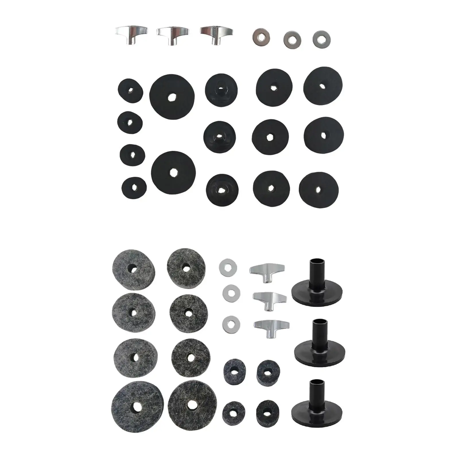 21x Replacement Cymbal Felt Washer Cymbal Washer Replacement Kit Cymbal Replacement Wing Nuts Attachment Drum Sets Replacement