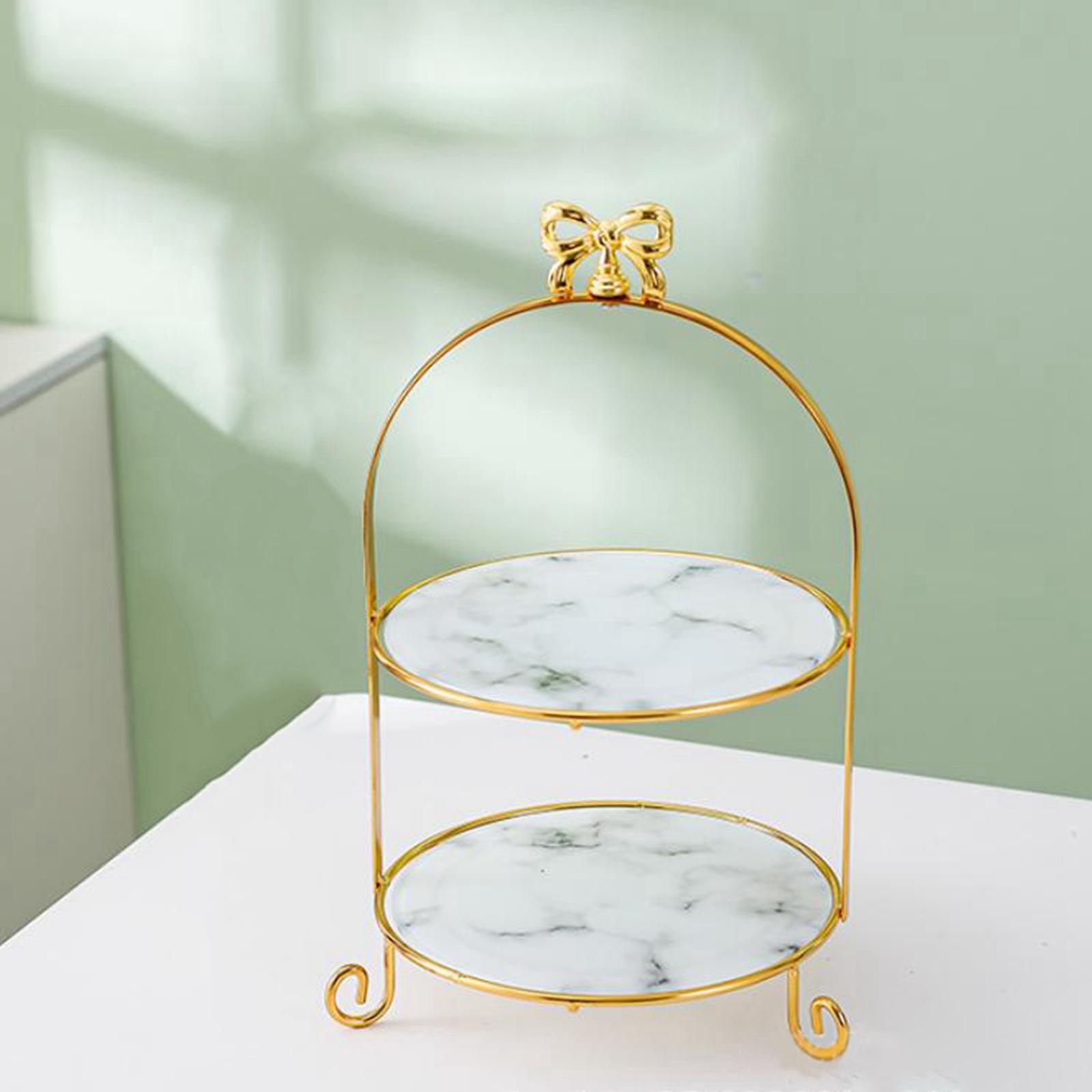 2 Tiered Cake Stand Tea Party Serving Platter Durable Easy to Clean for Birthday Parties Easy Access to Food Premium Classic