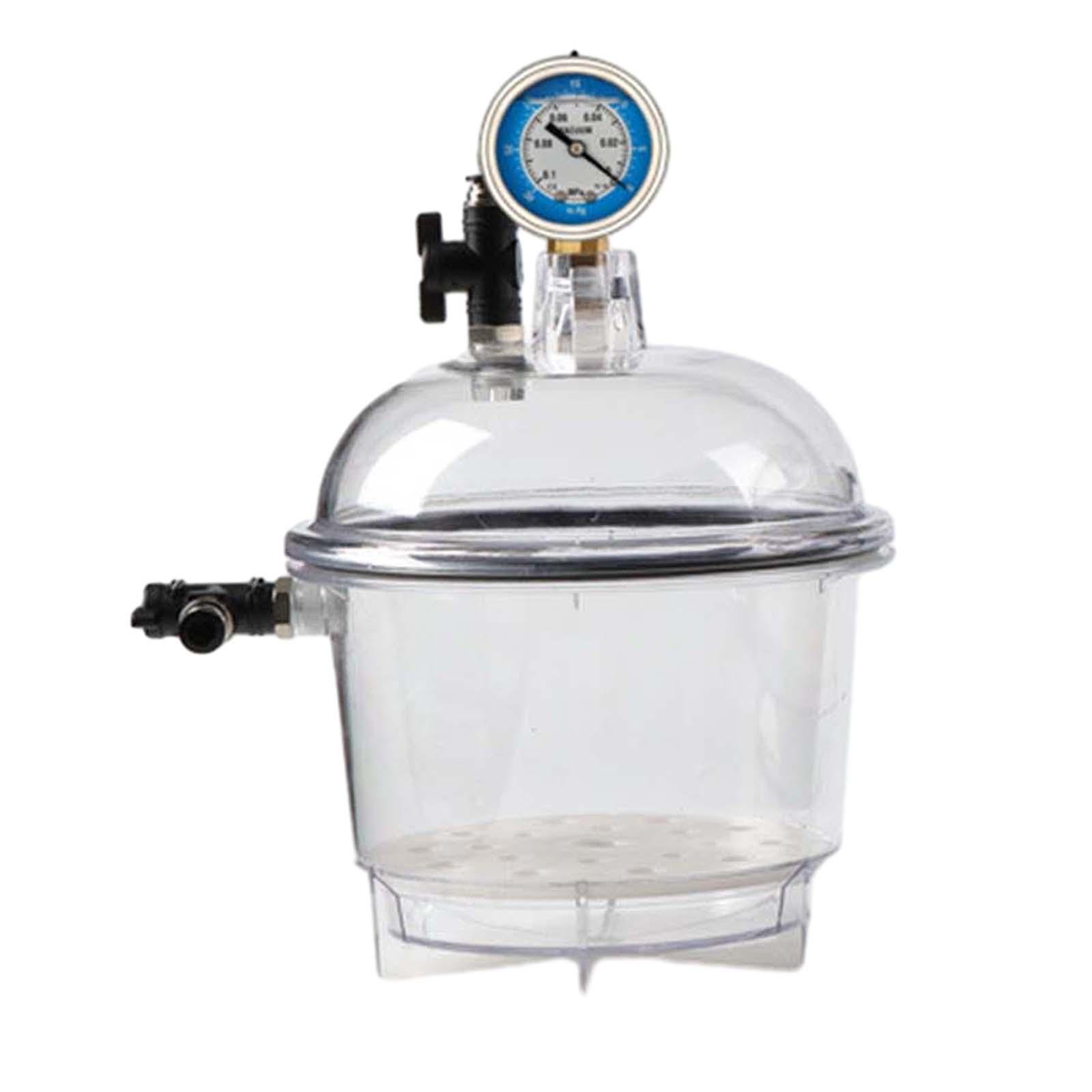 Vacuum Desiccators Double Valves with Pressure Gauge Drying Vessel Laboratory Dryer Lab Vacuum Drying Storage Vacuum Dryer