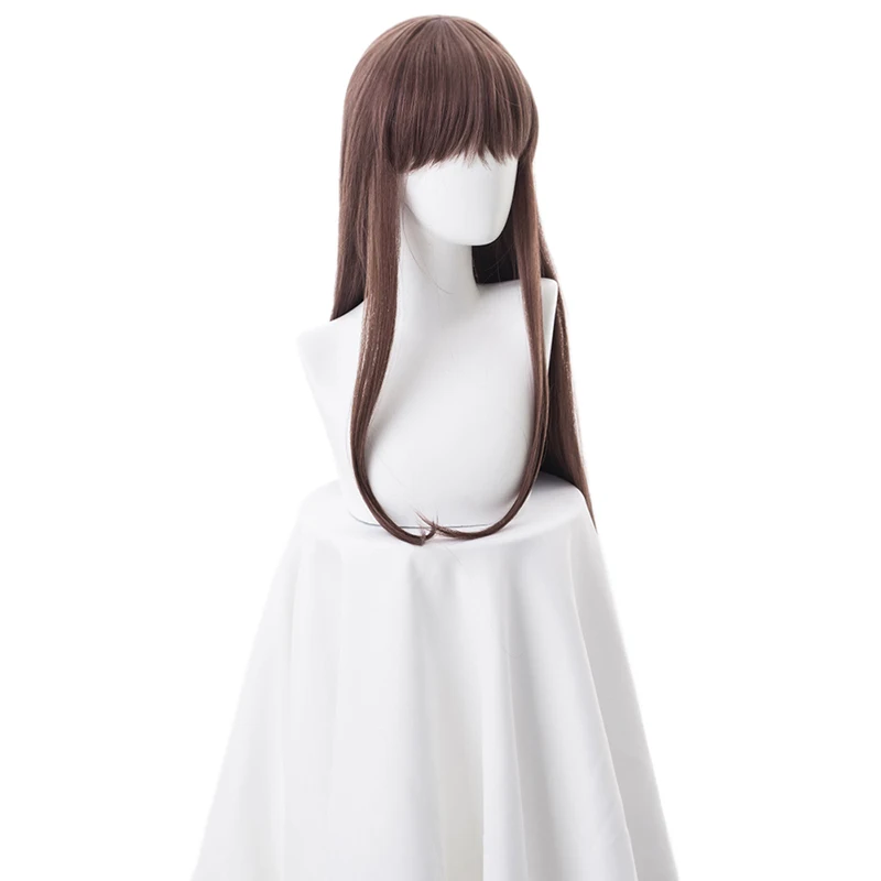 Anime Fruit Baskets Tohru Honda Cosplay Wig Tohru Straight Brown Wig Heat Resistant Synthetic Hair with Wig Cap Women Party Wig