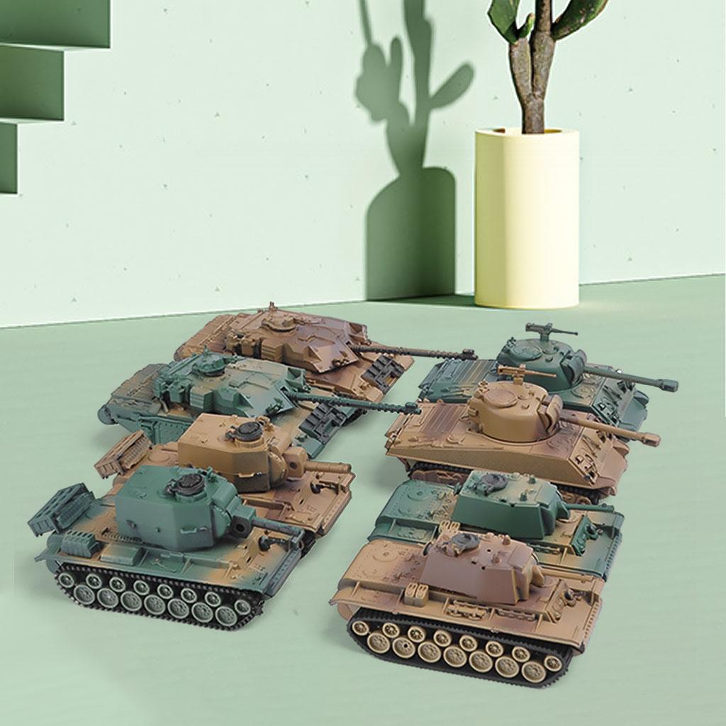 8Pcs 4D 1:72 Assemble Tank Kits Collections Puzzle for Desktop Kids Gifts