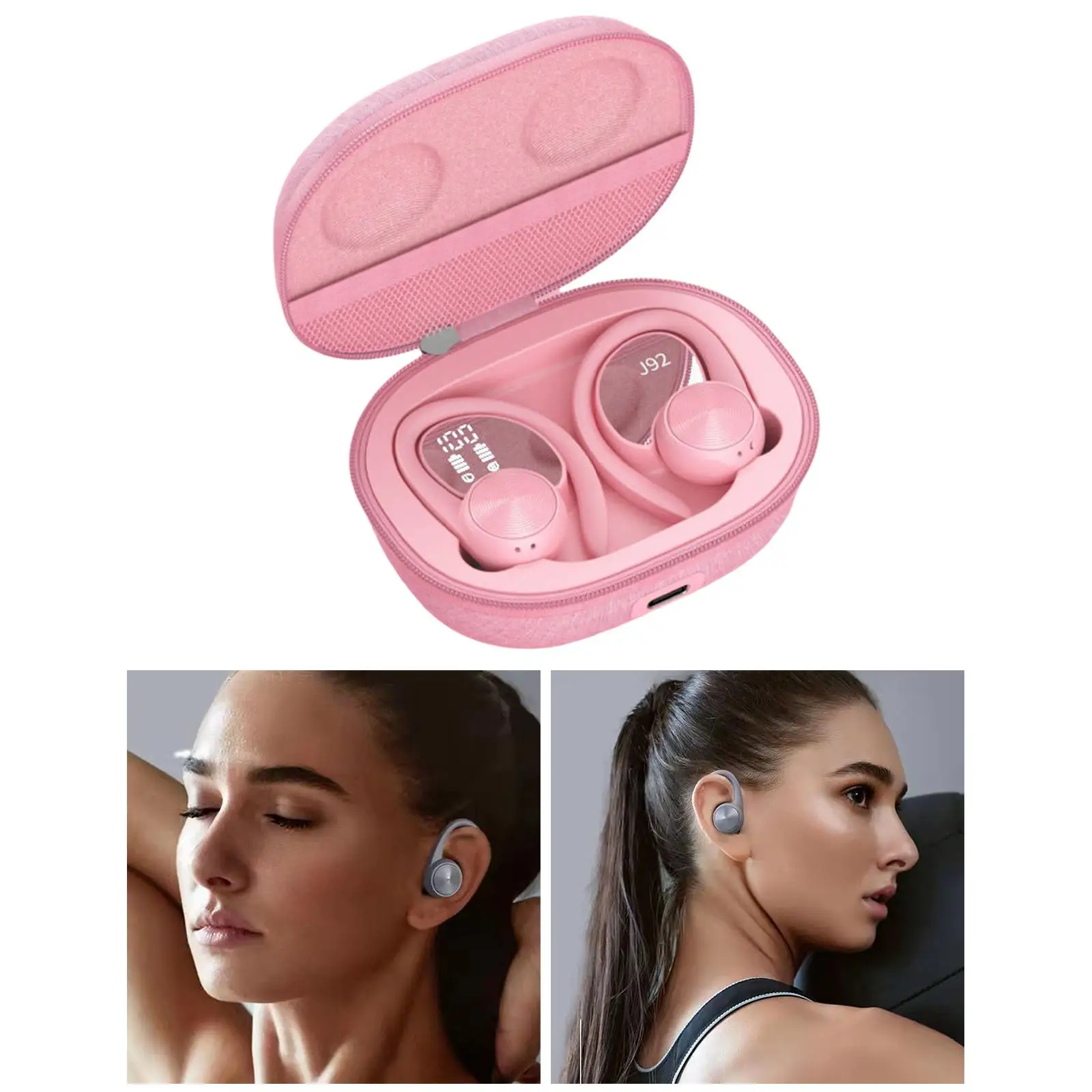 Bluetooth 5.0 Wireless Earbuds with Ear Hooks with Charging Case for Gym