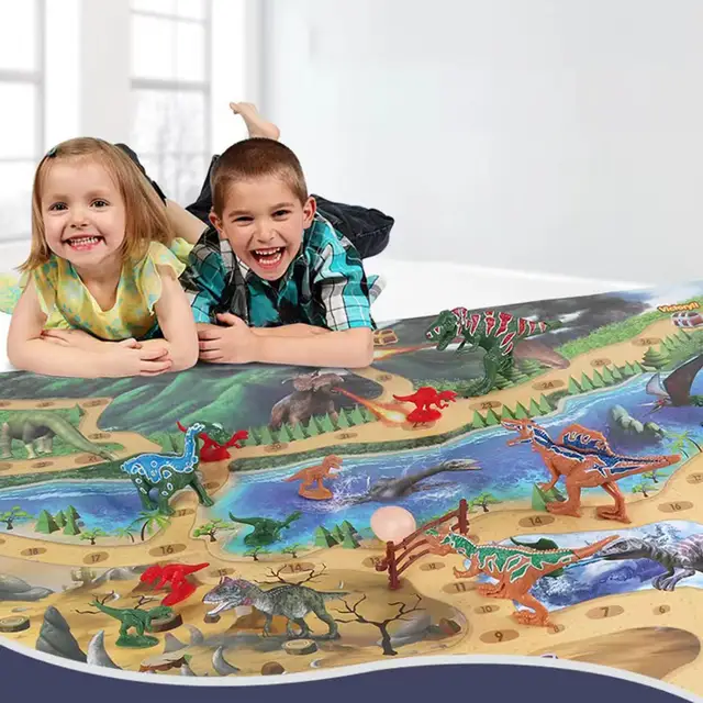 28 pçs dinossauro brinquedo playset com tapete de jogo figuras de dinossauro  realistas & ovos para ótimo presente para meninos e meninas idades 3,4,5,6,  e acima - AliExpress