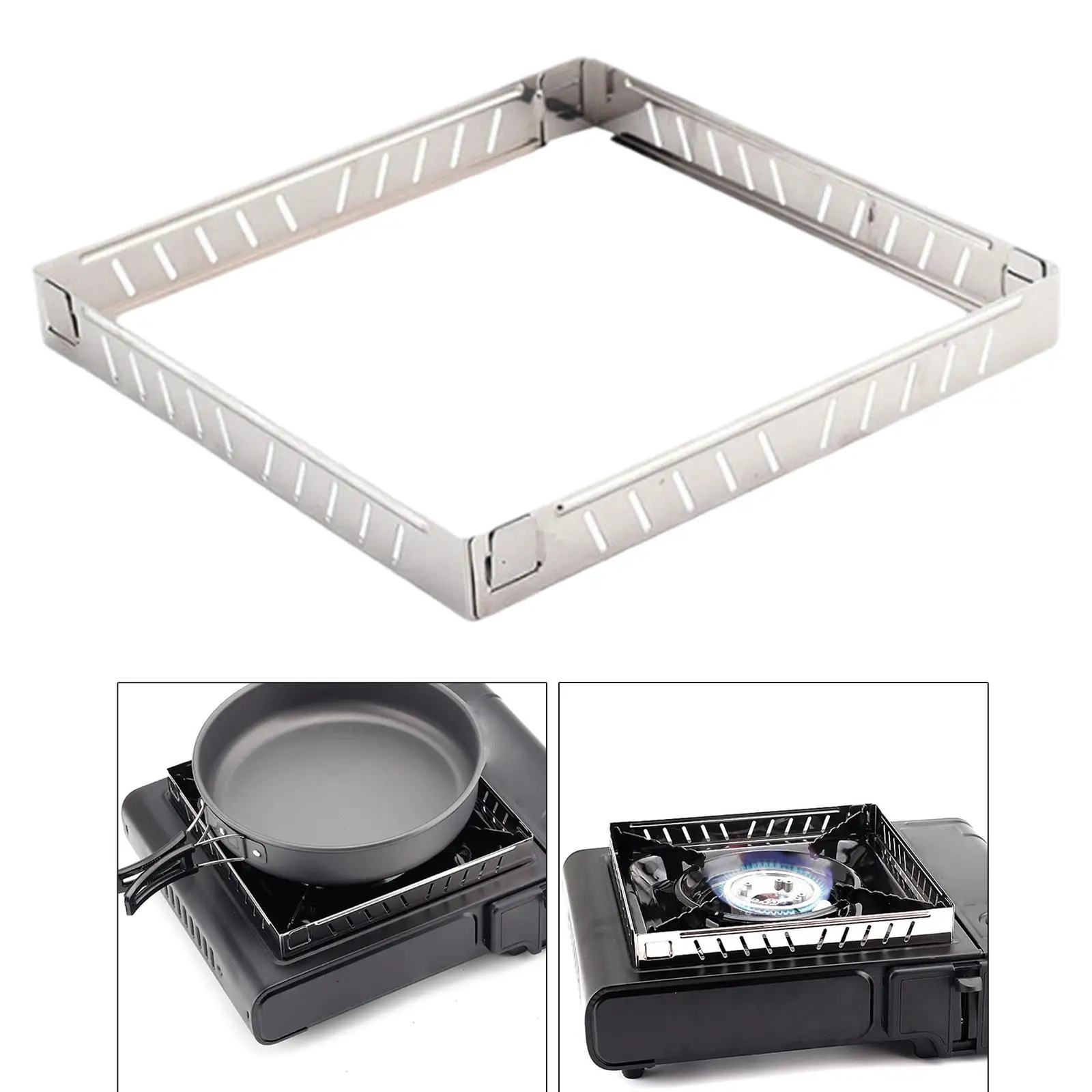 Outdoor Gas Stove Wind Screen Foldable Wind Shield Stainless Steel Burner Screen Cooking BBQ Stove Camping Hiking Accessories