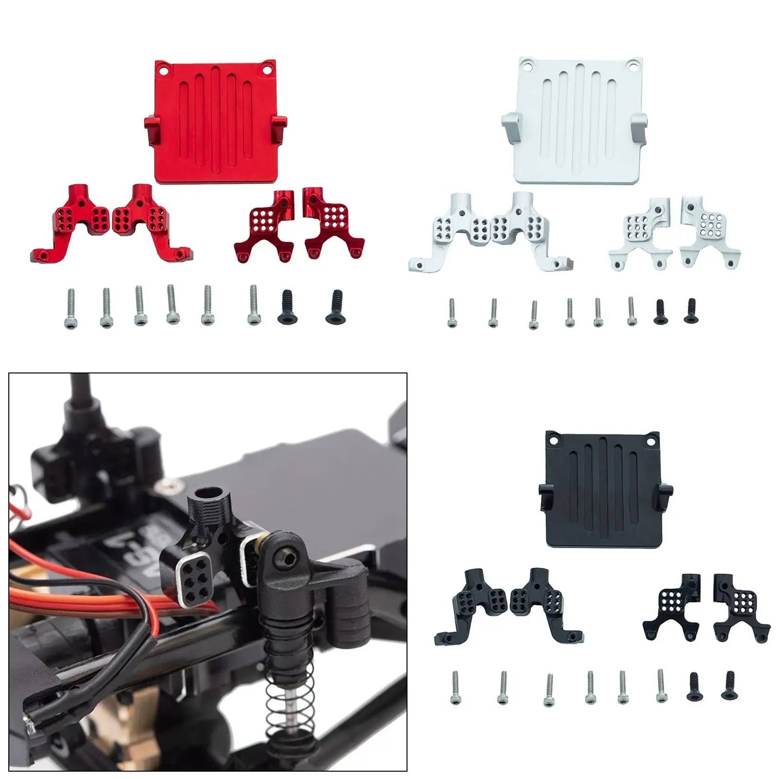 4x 1:24 Scale Remote Control Model Vehicle Aluminum Alloy Shock Damper Towers for Axial SCX24 AXI00001 Car Upgrade Parts