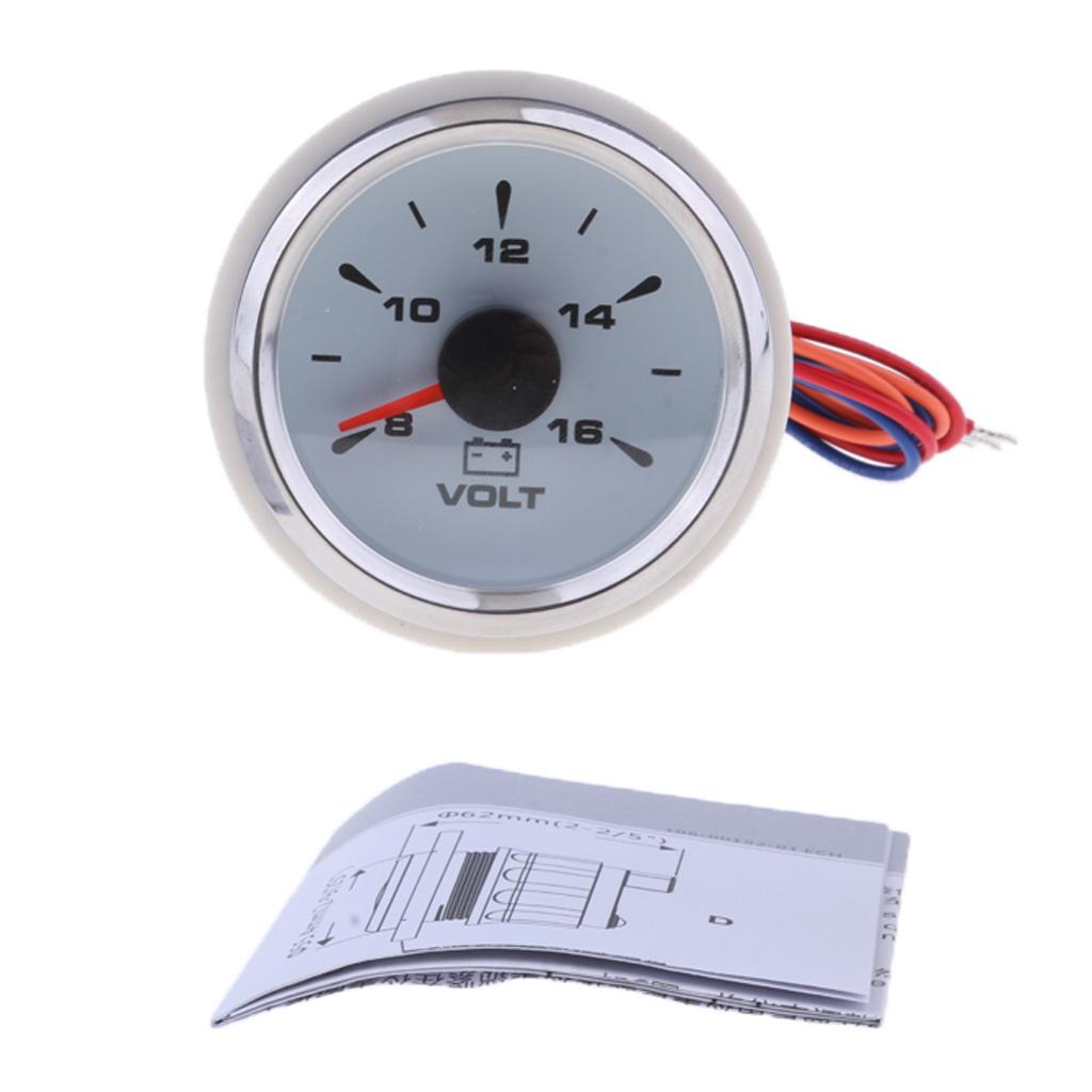 Boat Marine Yacht RV 52mm (2``) Voltmeter   316 Stainless Steel Rin