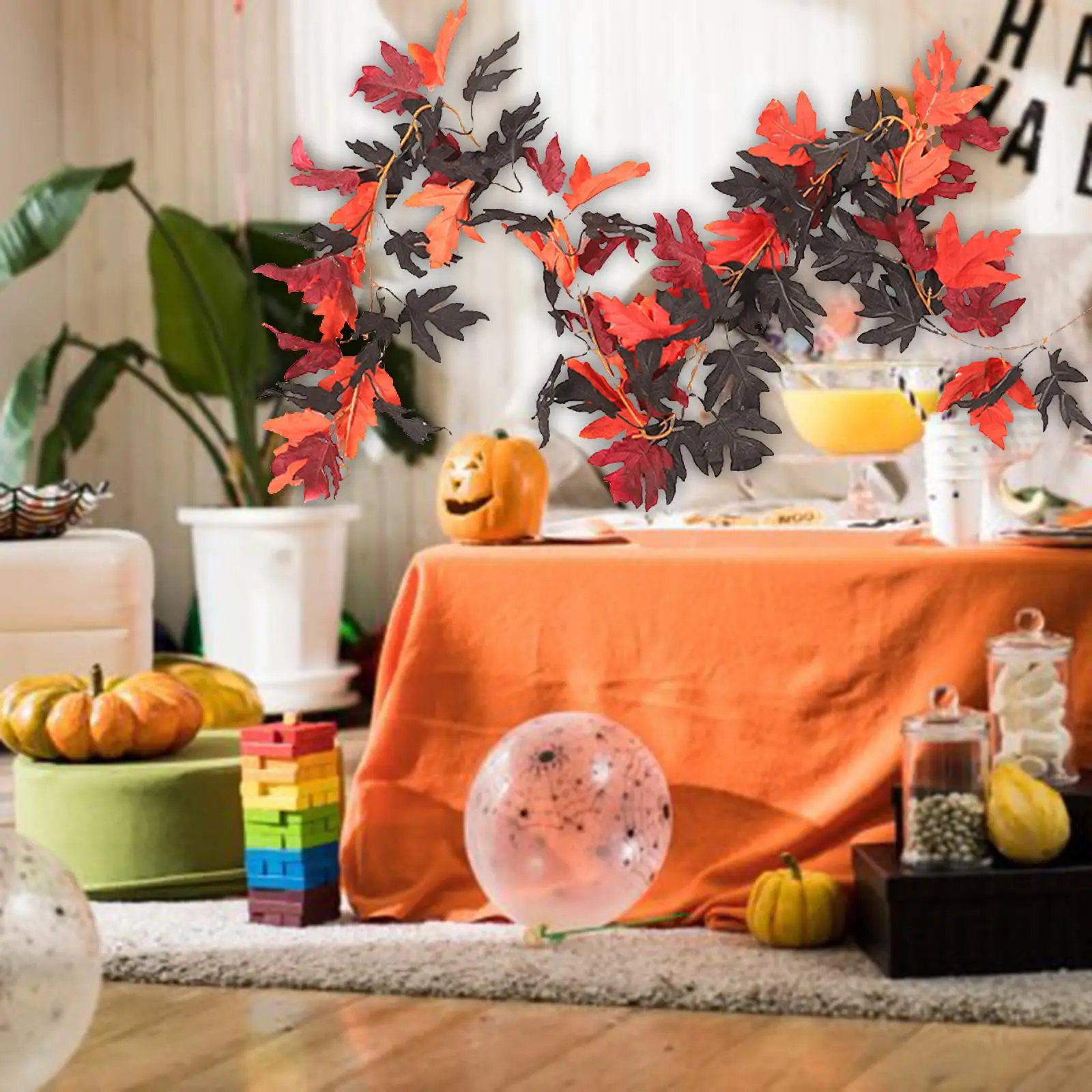 Halloween Decorations Autumn Fall Garland Artificial Garland for Window Party Indoor Outdoor Stair Wedding