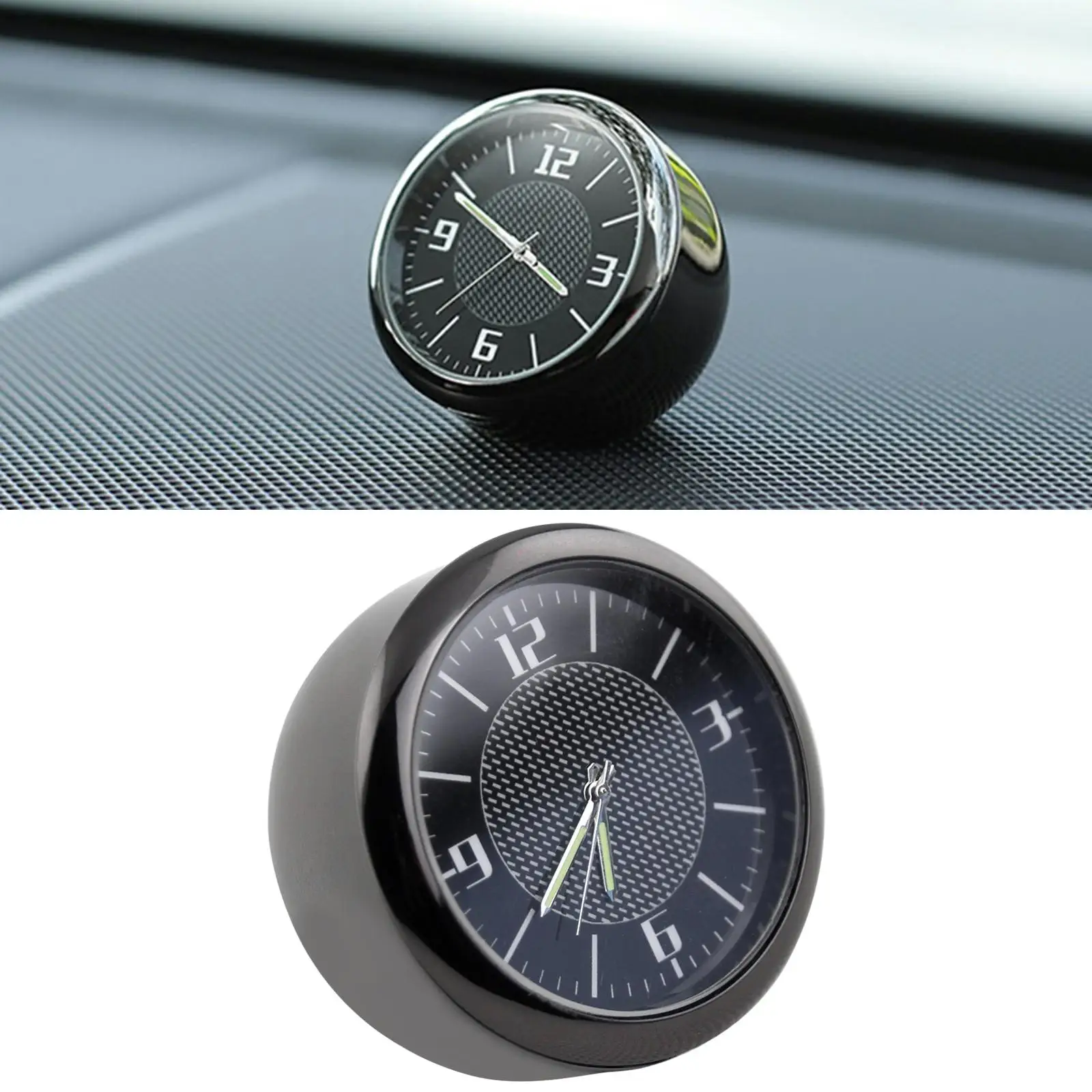 small Clock, Luminous Clock car Accessories pocket Decoration round Conditioner