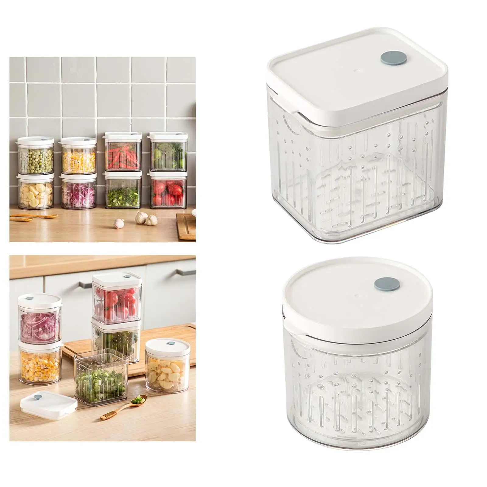 Fresh Box with Lid Container Food Storage for Garlic Desk Vegetables