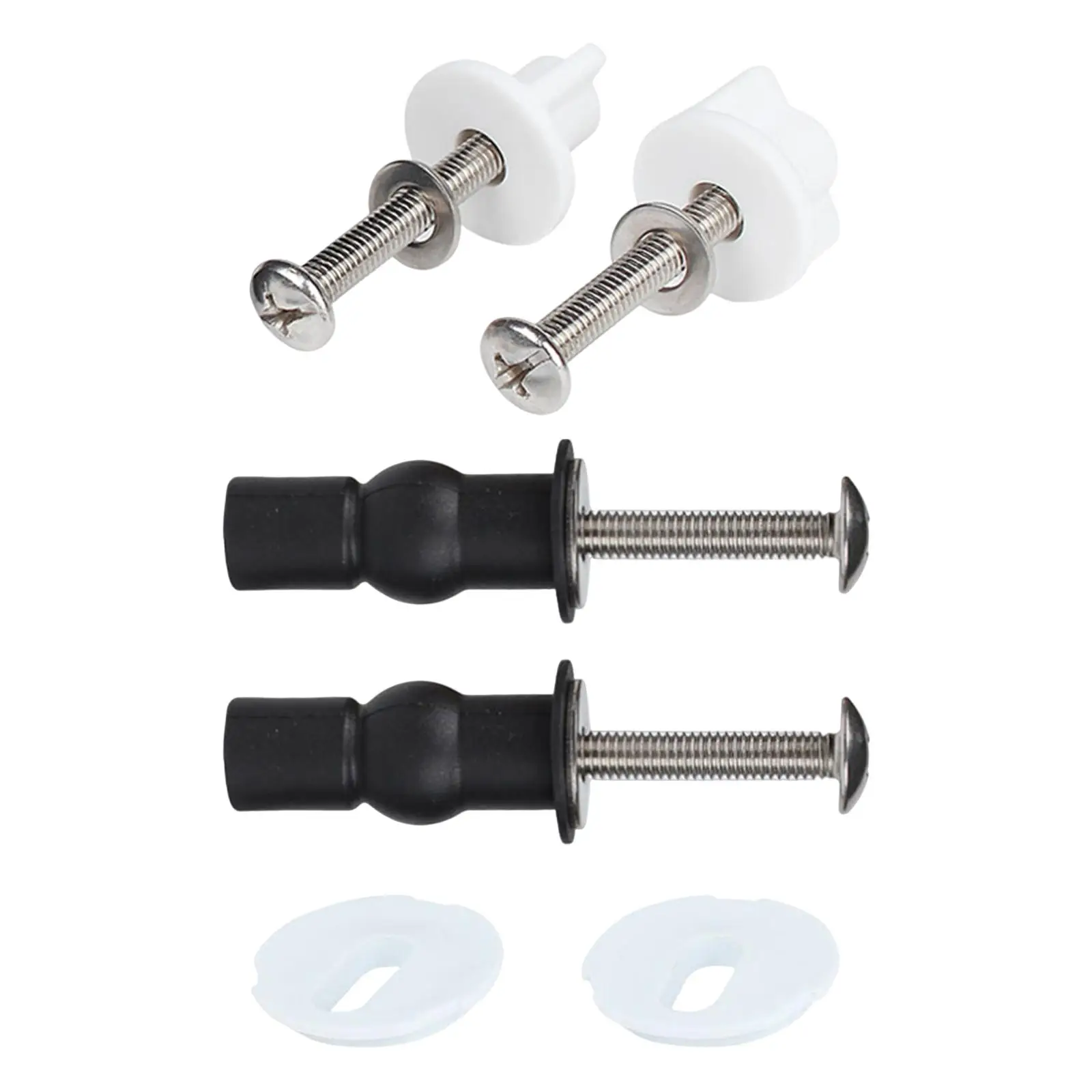 2 Pieces Toilet Seat Screws Bolts Bathroom Toilet Repair Screw with Rubber Washers and Wing Nuts Top Mounted Toilet Seat Hinges