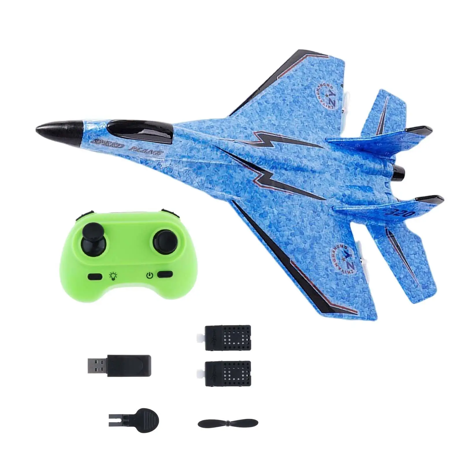 2CH RC Plane with LED Cool Light Ready to Fly Portable Outdoor Toys 2.4G Hobby RC Glider for Boys Girls Adults Beginner Kids