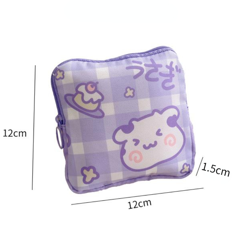 Description Picture 6 of itemCute Large Capacity Sanitary Napkin Storage Bags Cartoon Rabbit Bear Girls Physiological Period Tampon Organiser Bag Mini Bag