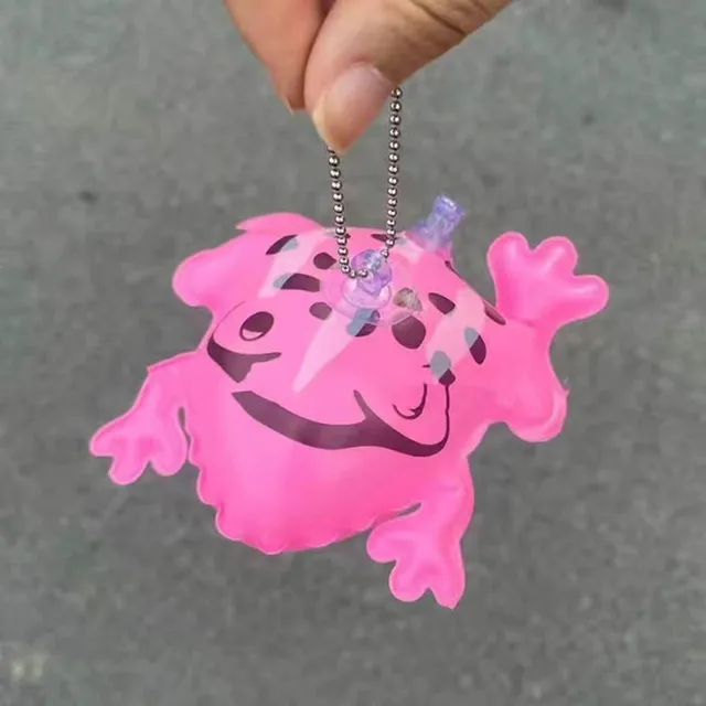 Mini Frog Inflatable Frog Pink And Green Children'S Balloon New Pendant Small  Keychain Apart Key Ring Silicone Key Ring Bracelet - AliExpress