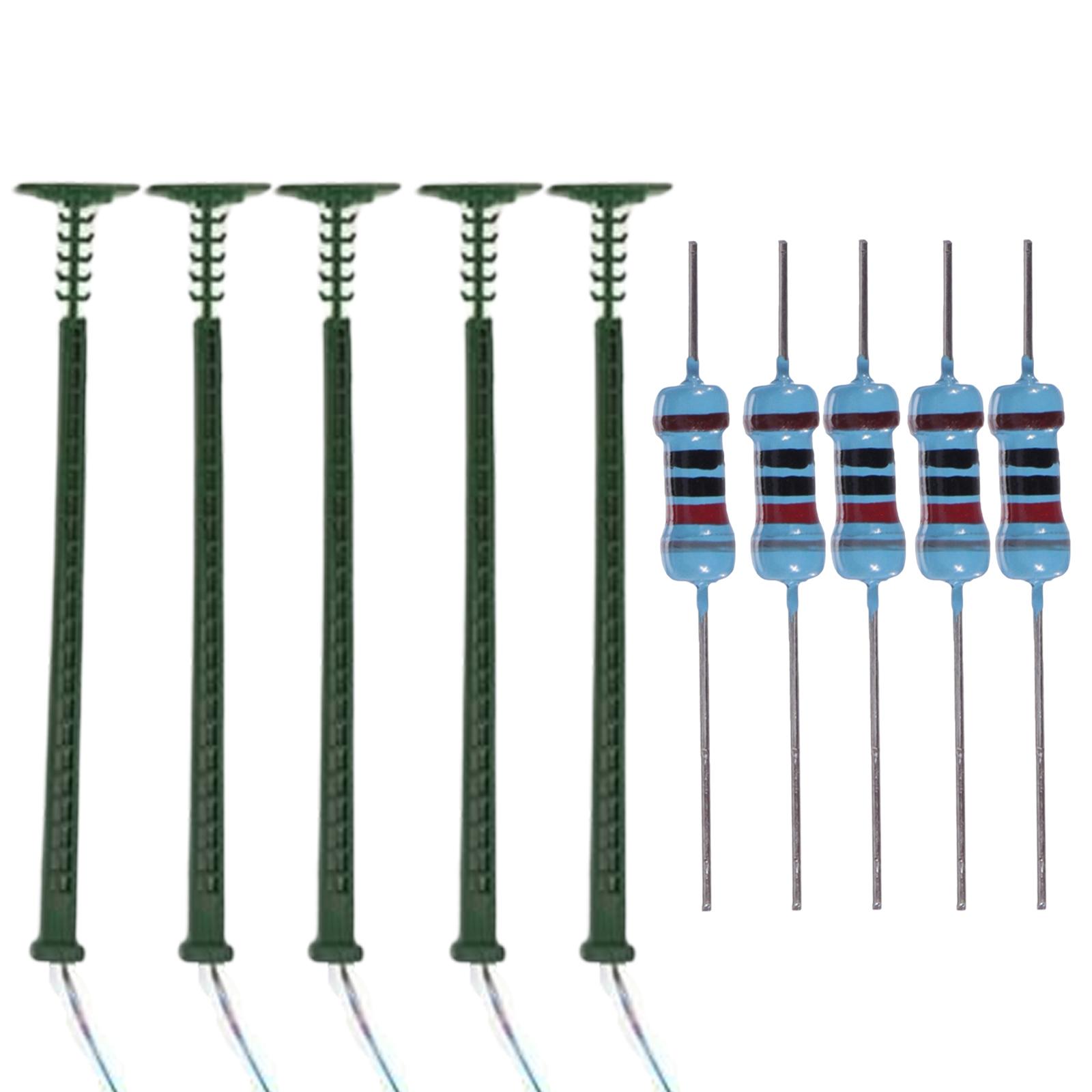 5Pcs LED Signal Model Railway Lights HO Scale Road Sign for Landscape Layout