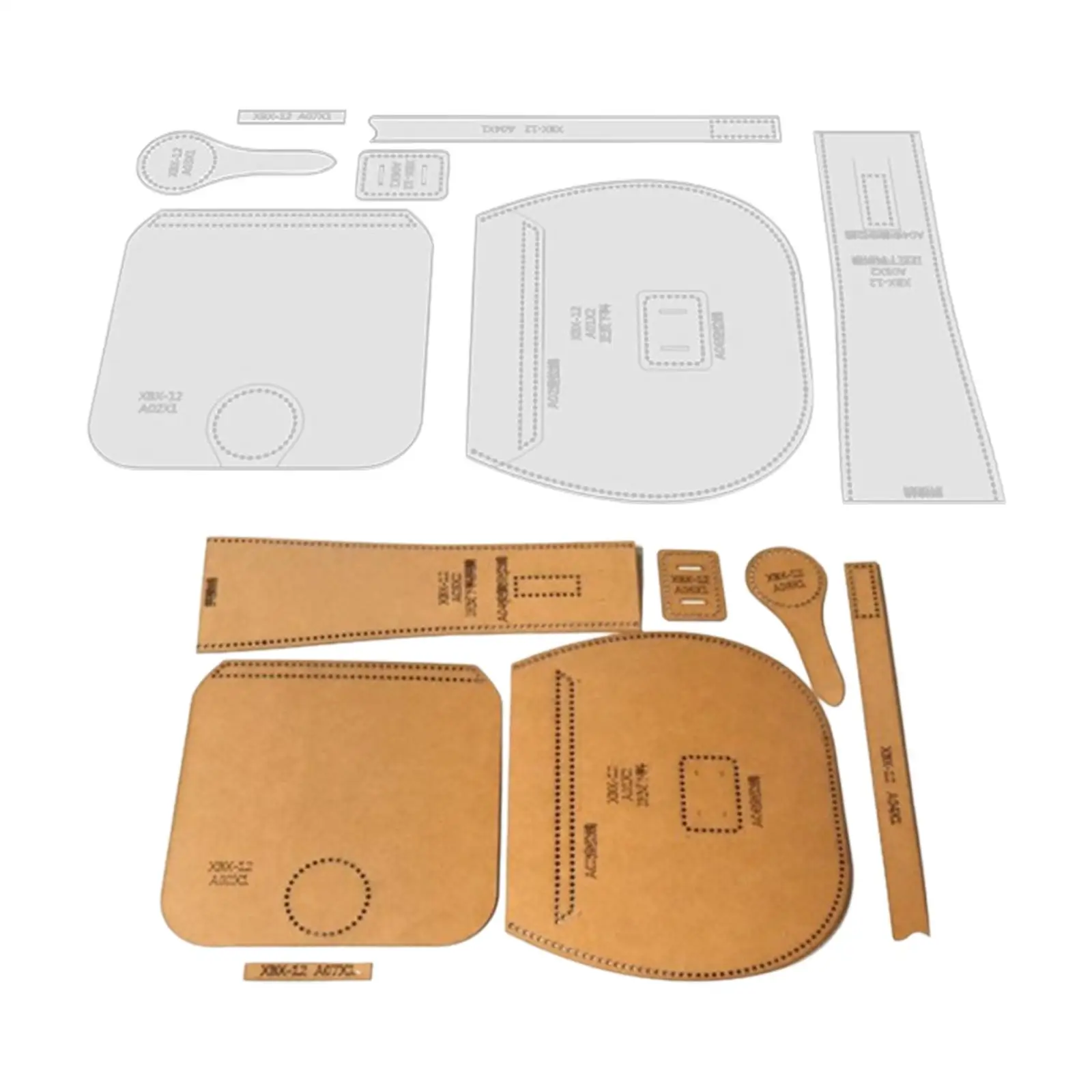 7Pcs Leather Stencils Patterns Bag Templates Handmade Bag Template Ruler for Purse Making Leather Craft Knitting Shoulder Bag