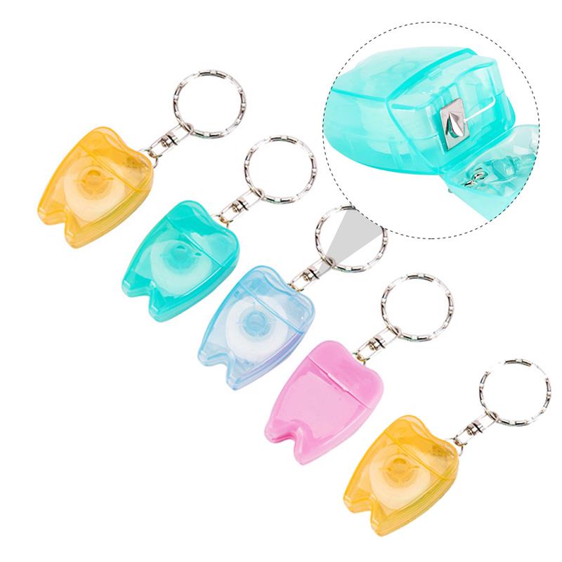 Best of 5Pcs Mini Dental Floss Key Chain Portable Keychain Dental Floss Box Teeth Shape Dental Floss Box Oral Cleaning Tool Random Color Reviews & Tips