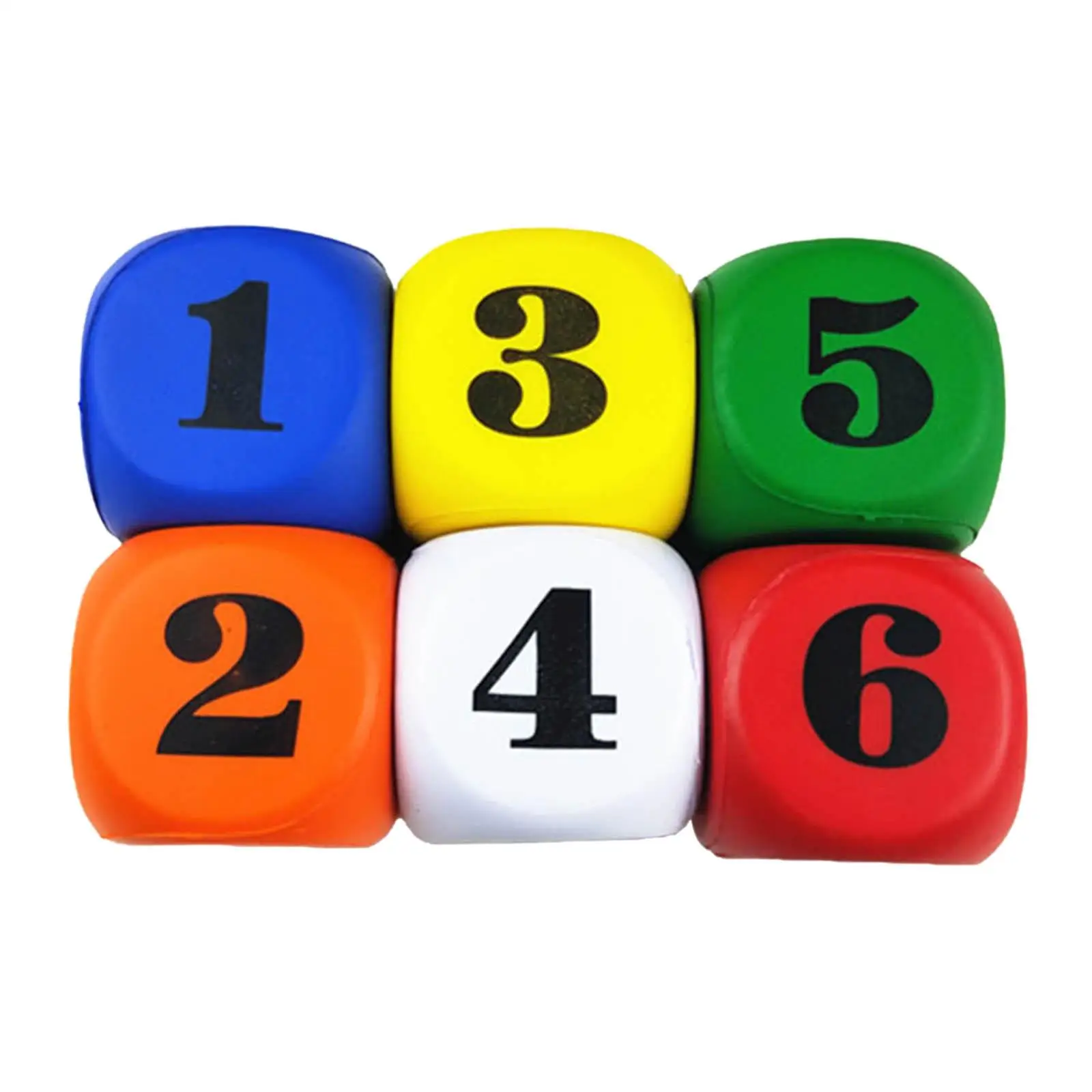 6Pcs Foam Dice Set Multicolor 2.36`` for Educational Toys Party Supplies Math Teaching Party Favors Building Toys 