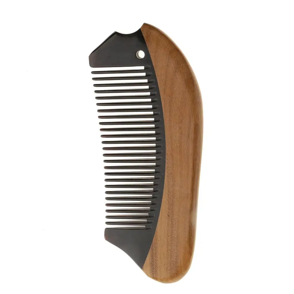 2x Portable Beard Comb ? Perfect for Men`s  ? NO Snags, NO ,   Green Sandal  Horn