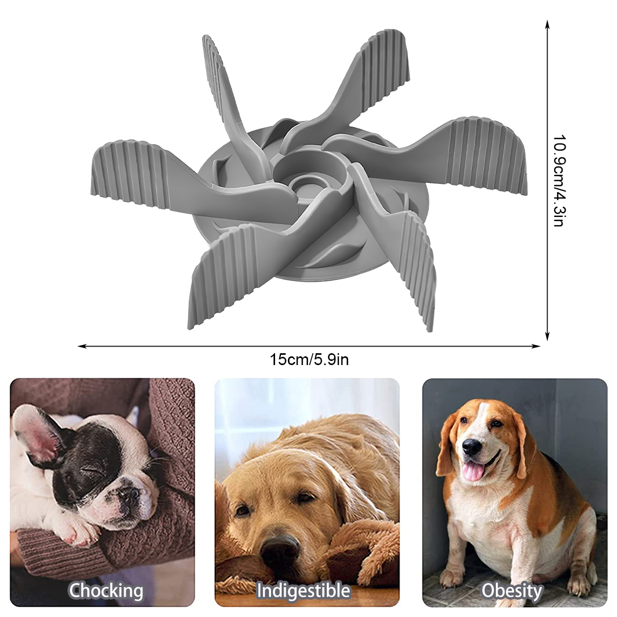 Slow Feeder Silicone Inserted In Dogs Bowl 