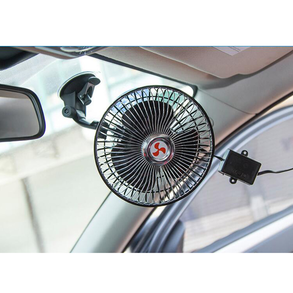 6`` 12 Windshield Adjustable Cooling Fan Windshield Suction Cup Mounting Low Power Consumption