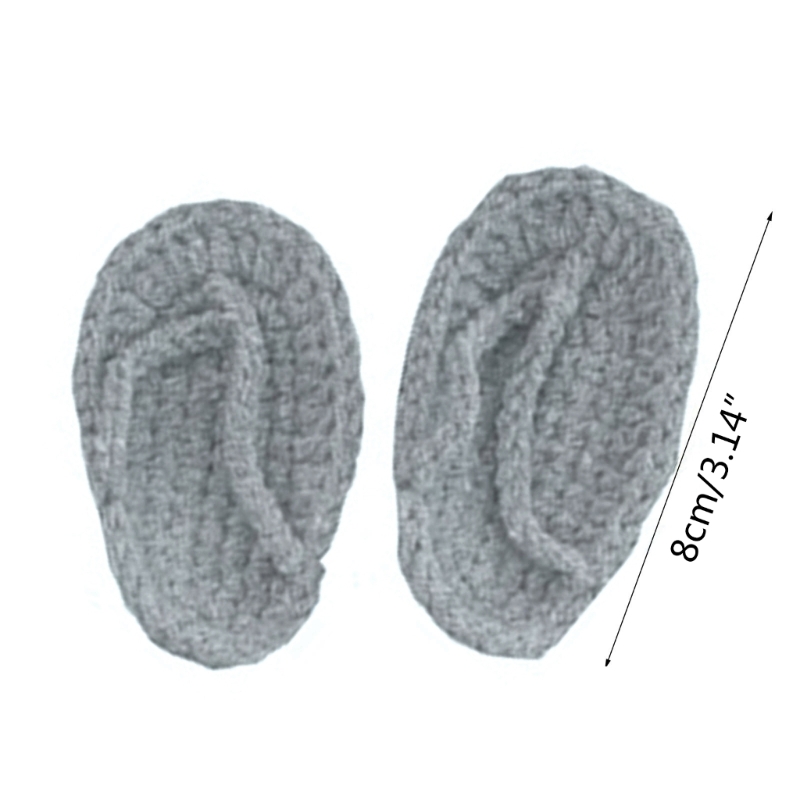 Strickhausschuhe für Babys, Jungen und Mädchen, Fotografie-Shooting-Outfits, Mini-Flip-Flops A2UB – Detail 19