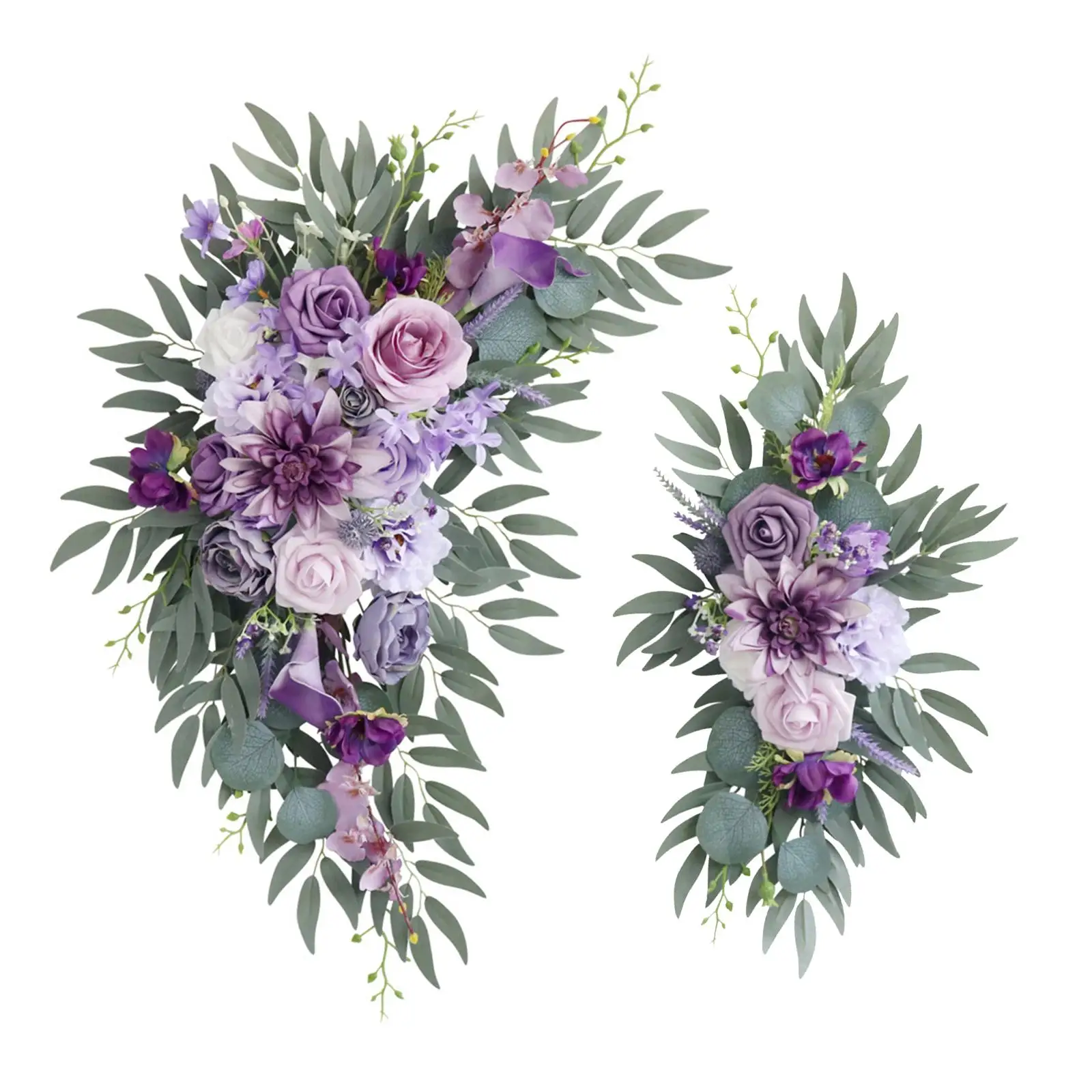 2 Pieces Simulation Wedding Floral Swags Floral Decorations for Wedding Home