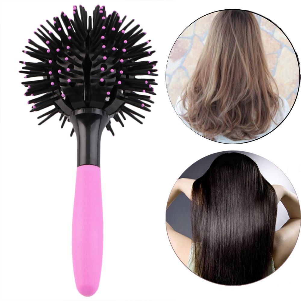 Description Picture 3 of item1pc New 3D Round Hair Comb Hair Brush Salon Styling 360 Degree Ball Hairdressing Tools Detangling Hair Brush Heat Resistant Comb