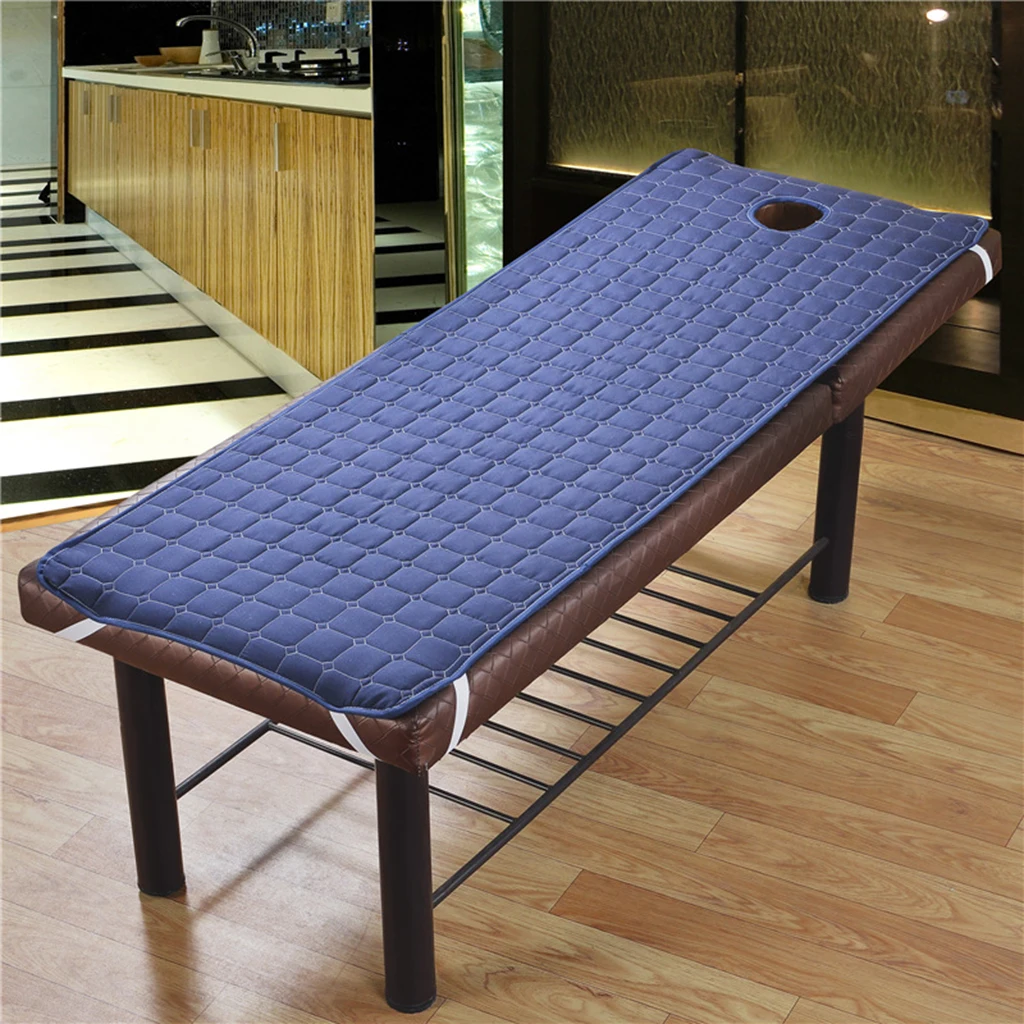 Non Slip Massage Table Bed Cover Sheet - Comfortable Grid Pattern - with Breath Hole and Stay Band Design - 75x31 Inch