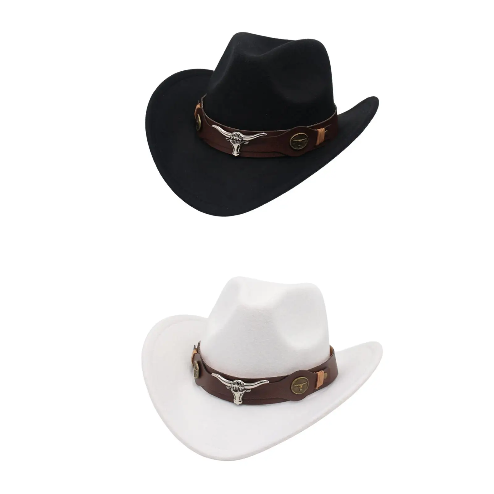Casual Western Cowboy Hat Props Wide Brim Cosplay Costume Summer Sunshade Sun Hat for Adults Women Men Outdoor, Camping, Travel