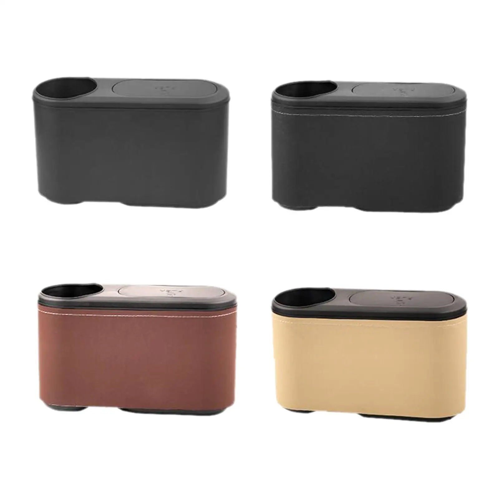 Car Trash Can with Lid Waterproof Auto Interior Accessories Storage Container Small Car Trash Bin for Card Bottle Umbrella
