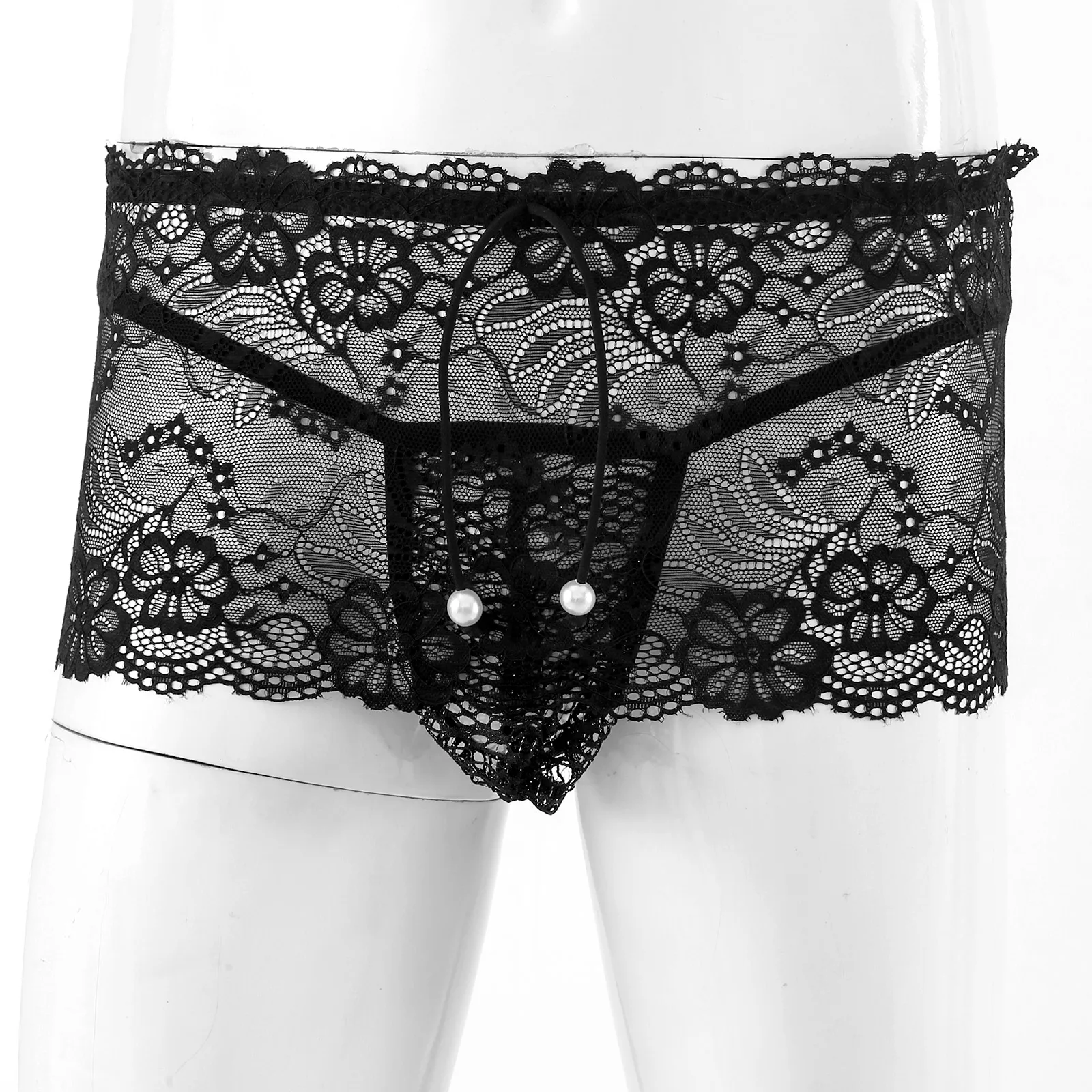 string thongs Men's Panties Erotic Sexy Lingerie Low Waist Sissy Male Gay Underwear See-through Lace Mini Skirt with Bulge Pouch G-strings most comfortable mens underwear