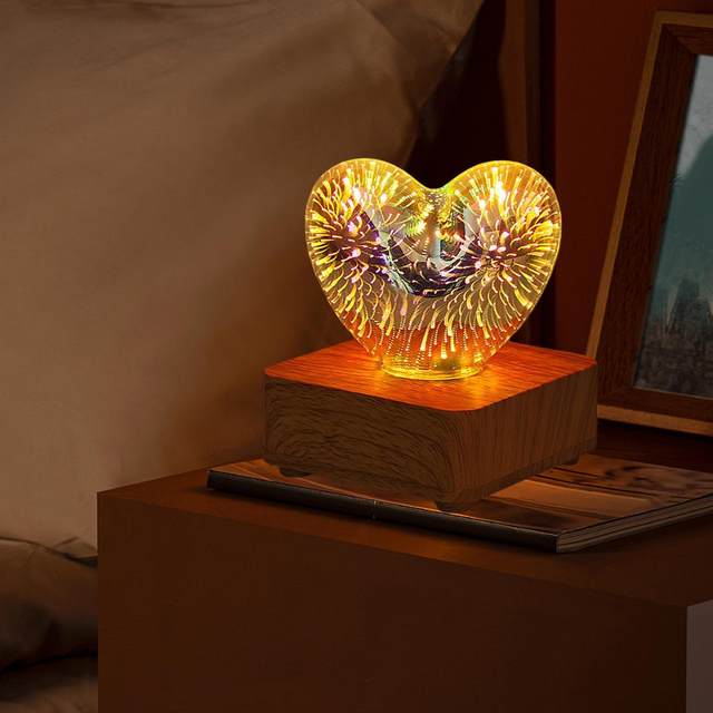 3D LED Night Light Decorative Colorful with Wood Base Ornament Table Lamp for Kitchens Home Birthday Gift Decor