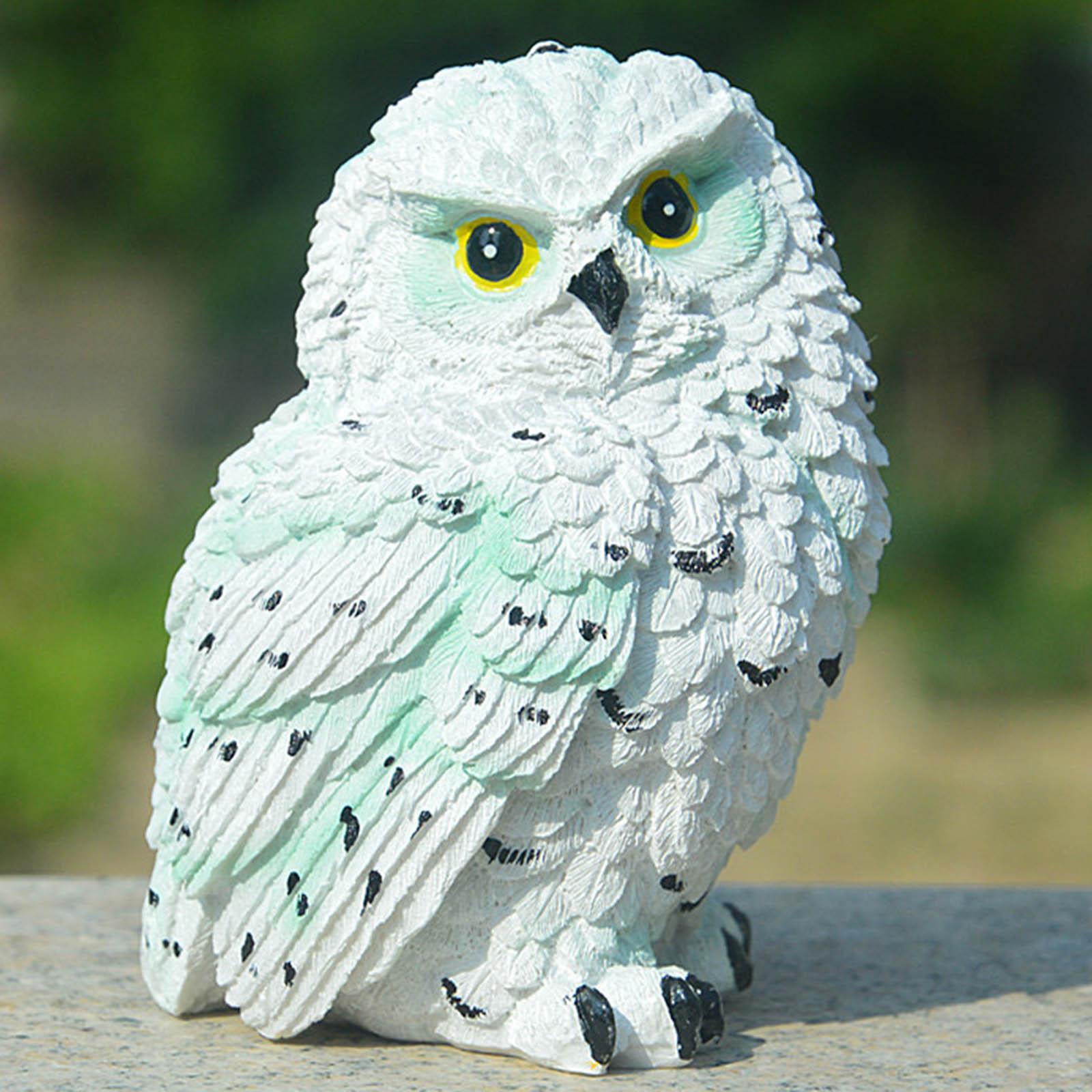 Resin Garden Owl Statue,Miniature Sculpture Housewarming Gift,Lawn Figurine Crafts Patio Outdoor Ornaments