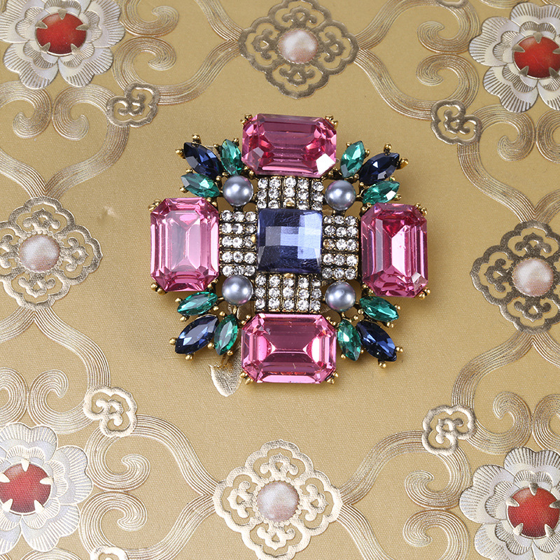 Neue Mode schwarz Strass Broschen für Frauen Corsage Schmuck Zubehör einfache Luxus Pins Hochzeits feier Kleidung Kragen Pin – Detail 10