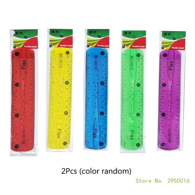24 Righelli Plastici 15cm WACH AUF - Trasparenti Colorati, Doppia Scala CM/Pollici, Per Scuola - Foto 3