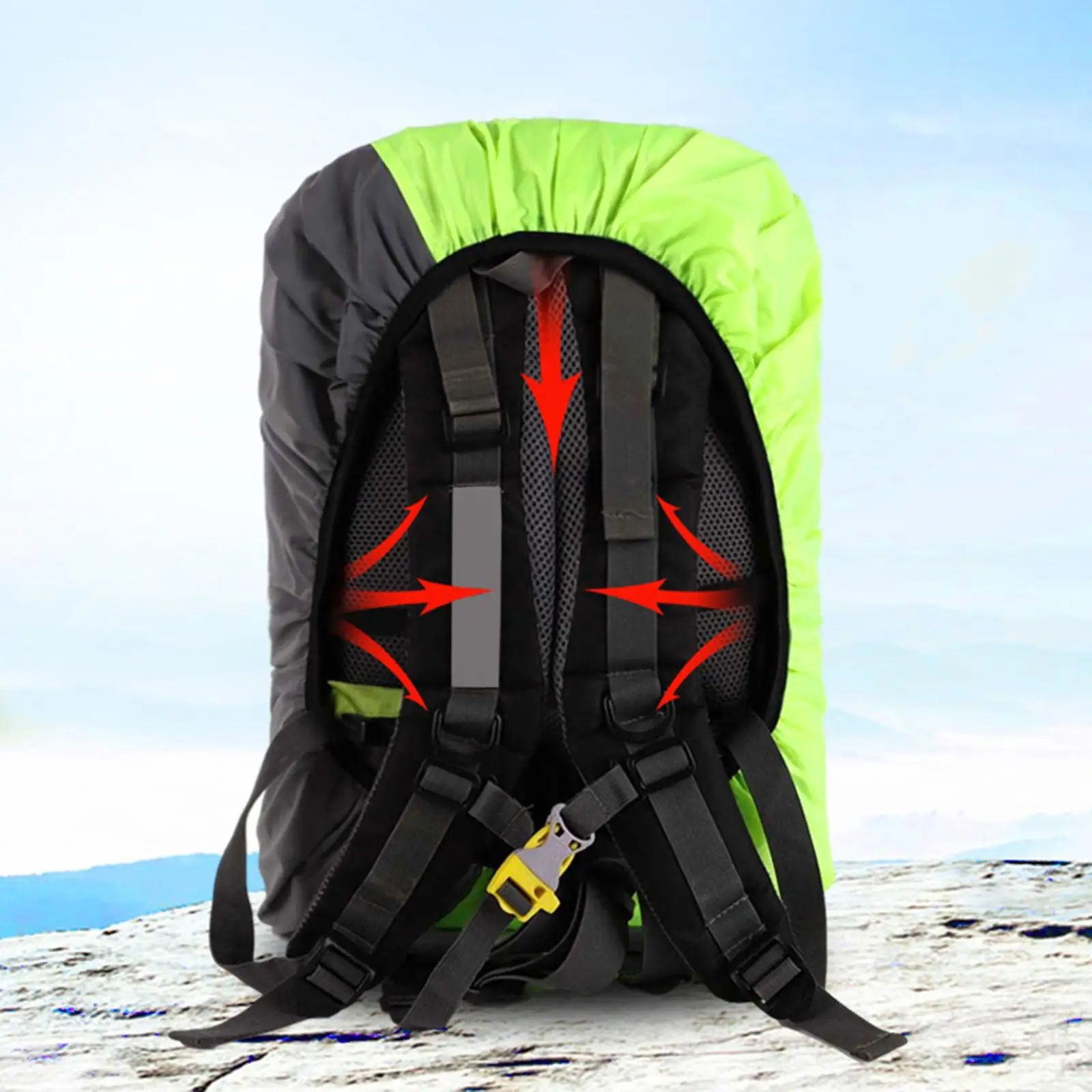 Reflective Backpack Rain Cover Climbing Travel Dustproof Case for Backpack
