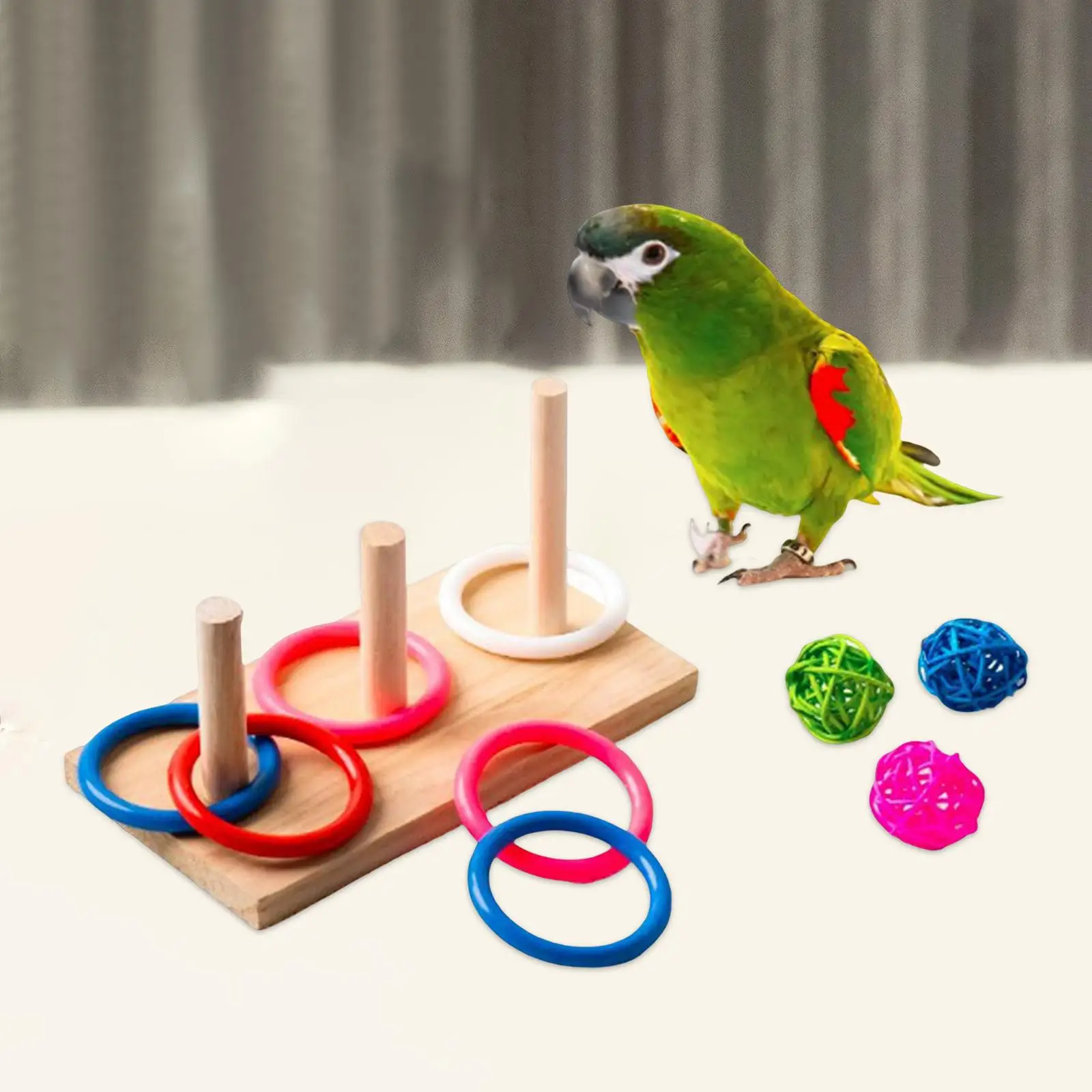 Funny Parrot Bird Ring Toy Parrot Birds Toys Educational Trick Prop for Cockatoos Macaws Parakeets Lovebird Birds Gift