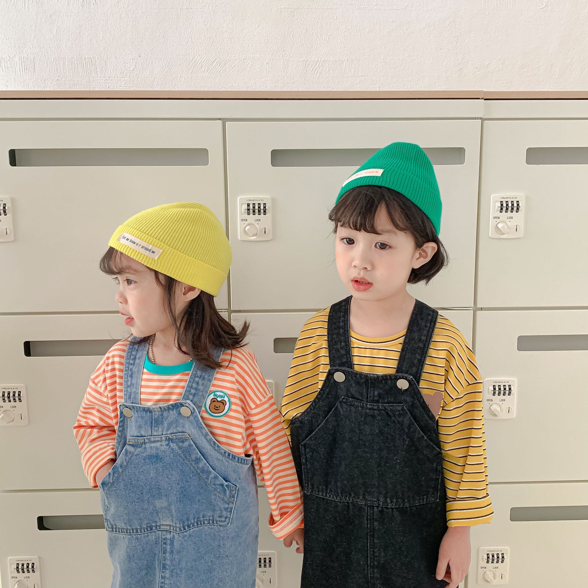 1007C 2022 GIRLS Denim Dress Suspended 