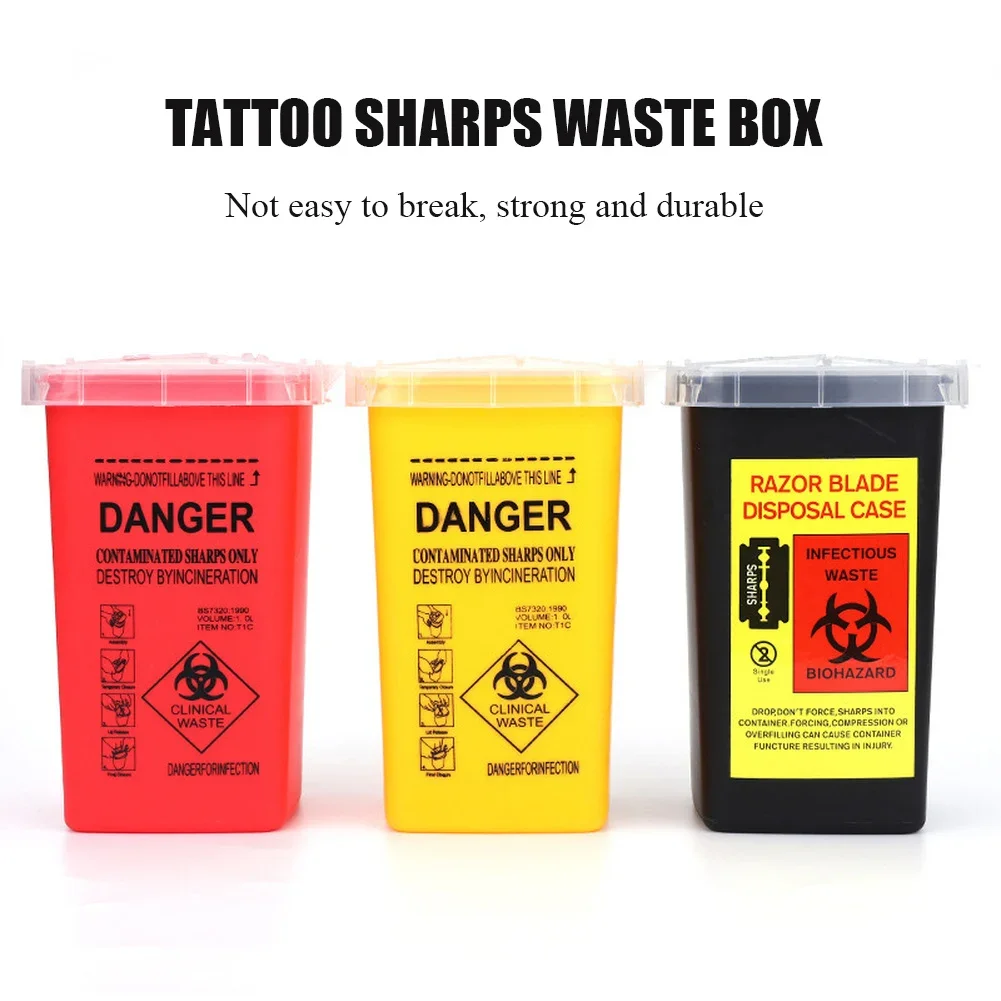 Best of 1L Tattoo Sharps Collection Bucket Storage Box Tattoo Waste Needle Disposing Sharps Blades Storage Box Tattoo Garbage Container Reviews & Tips