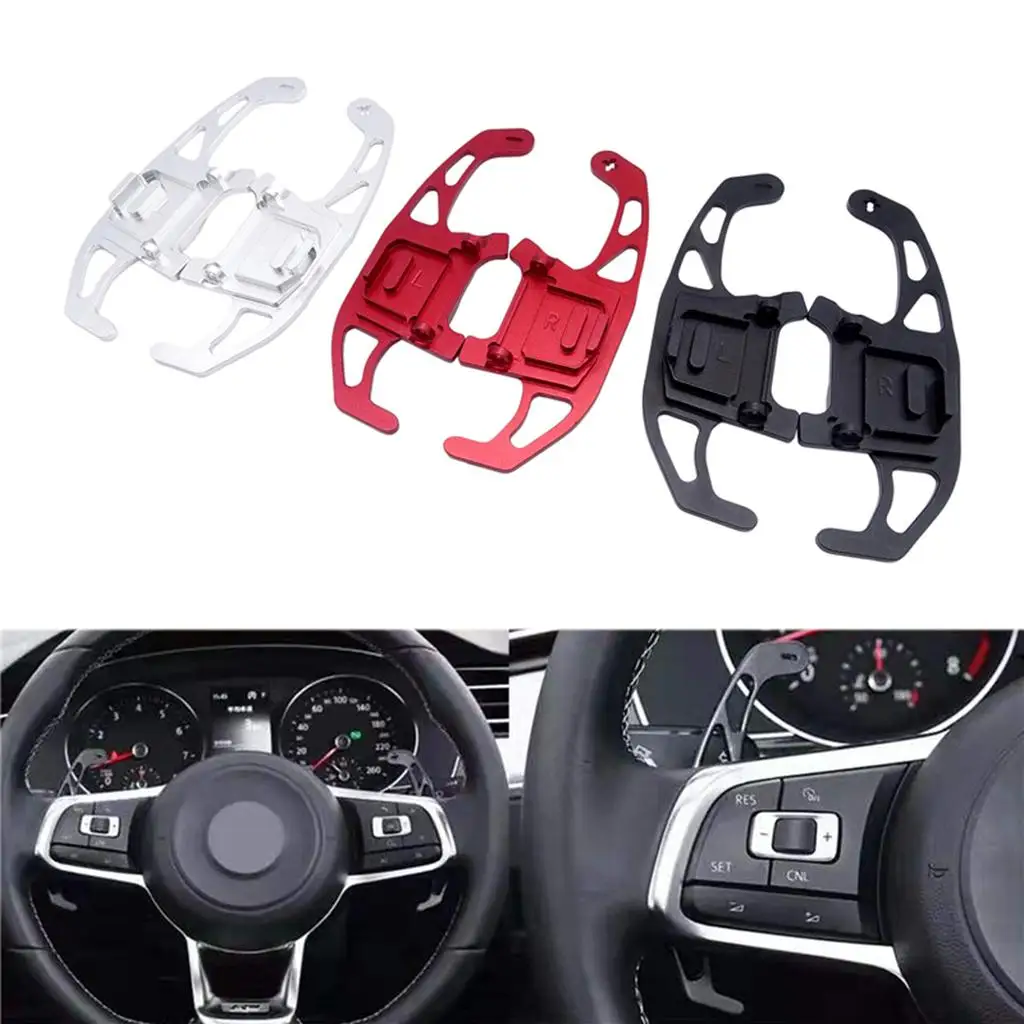 1 Pair Aluminum Alloy Steering Wheel  Paddle er Extension for Car Interior Decoration