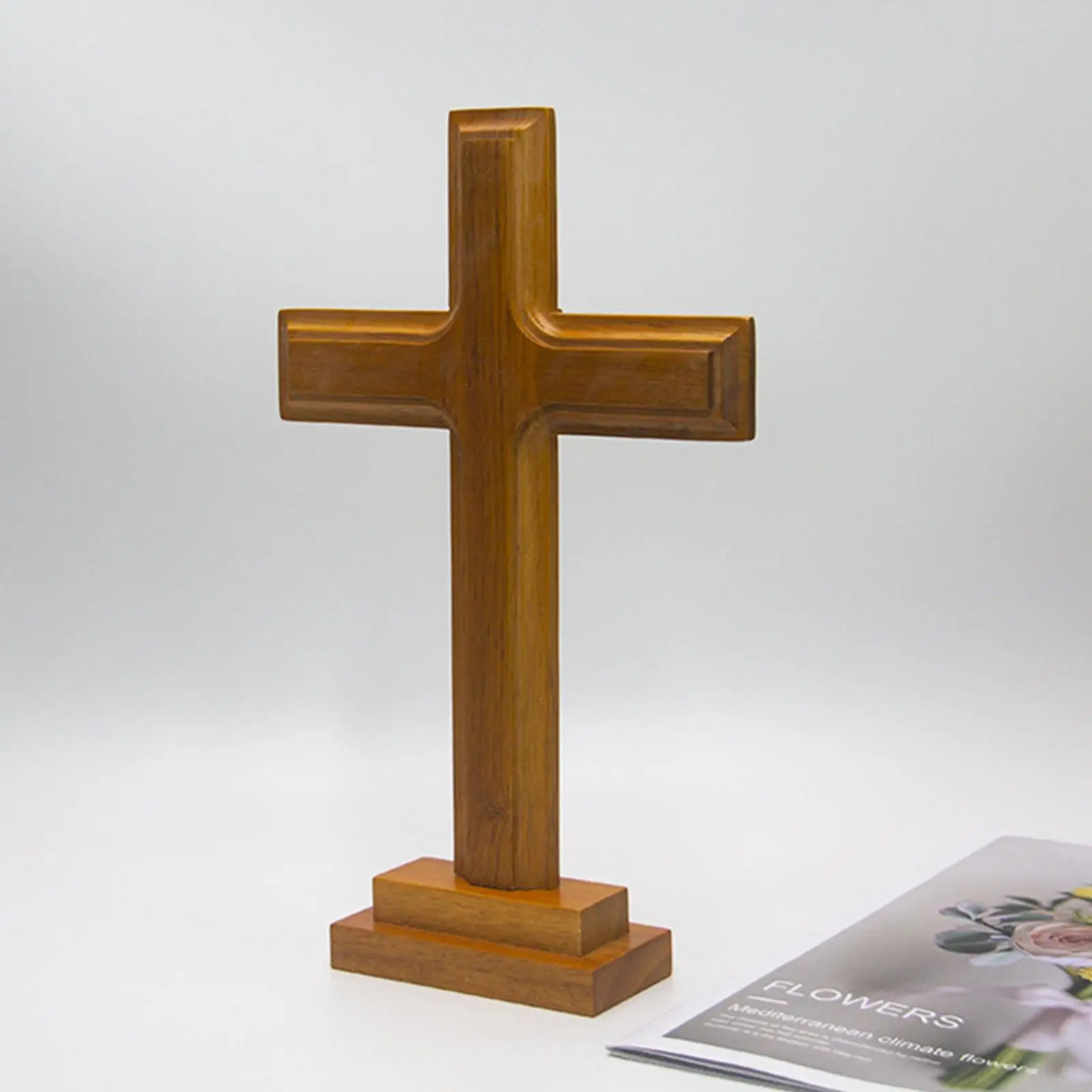 Religious  Crucifix Standing  Double-Sided Chapel  Church  Decor Figurine for Decoration Shelf Collection